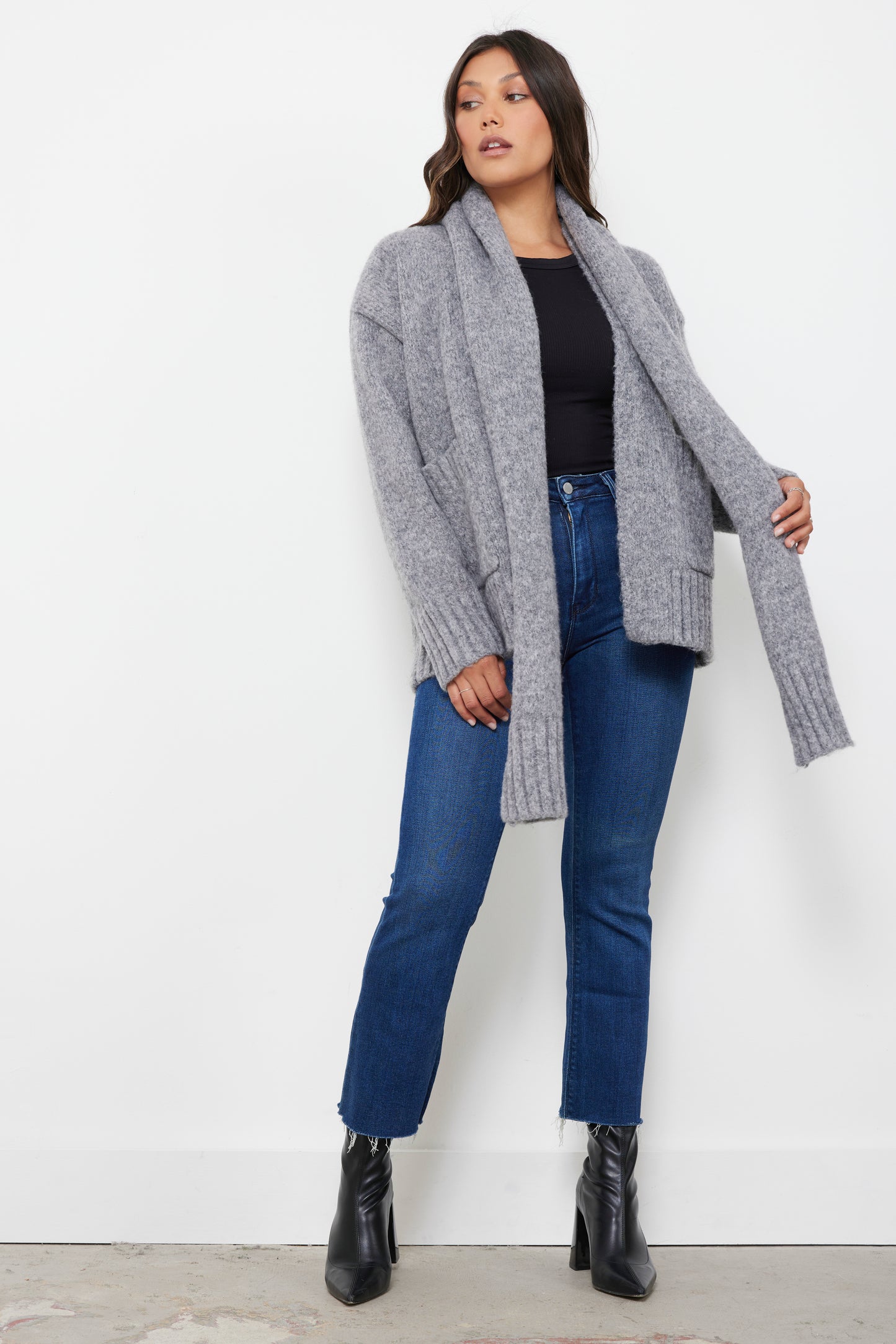 Take The Long Way Home Grey Cardigan