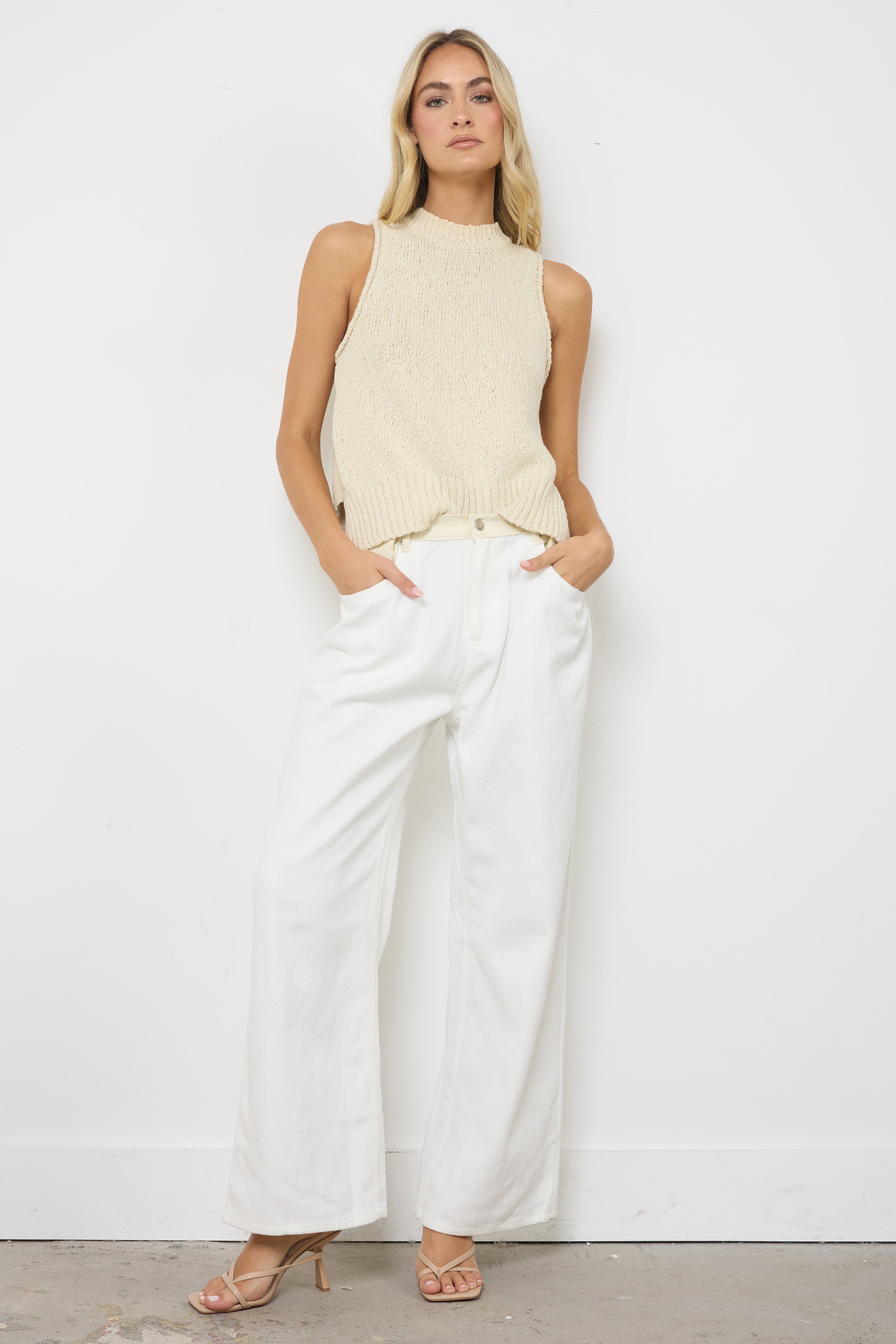 Carly Beige Knit Top