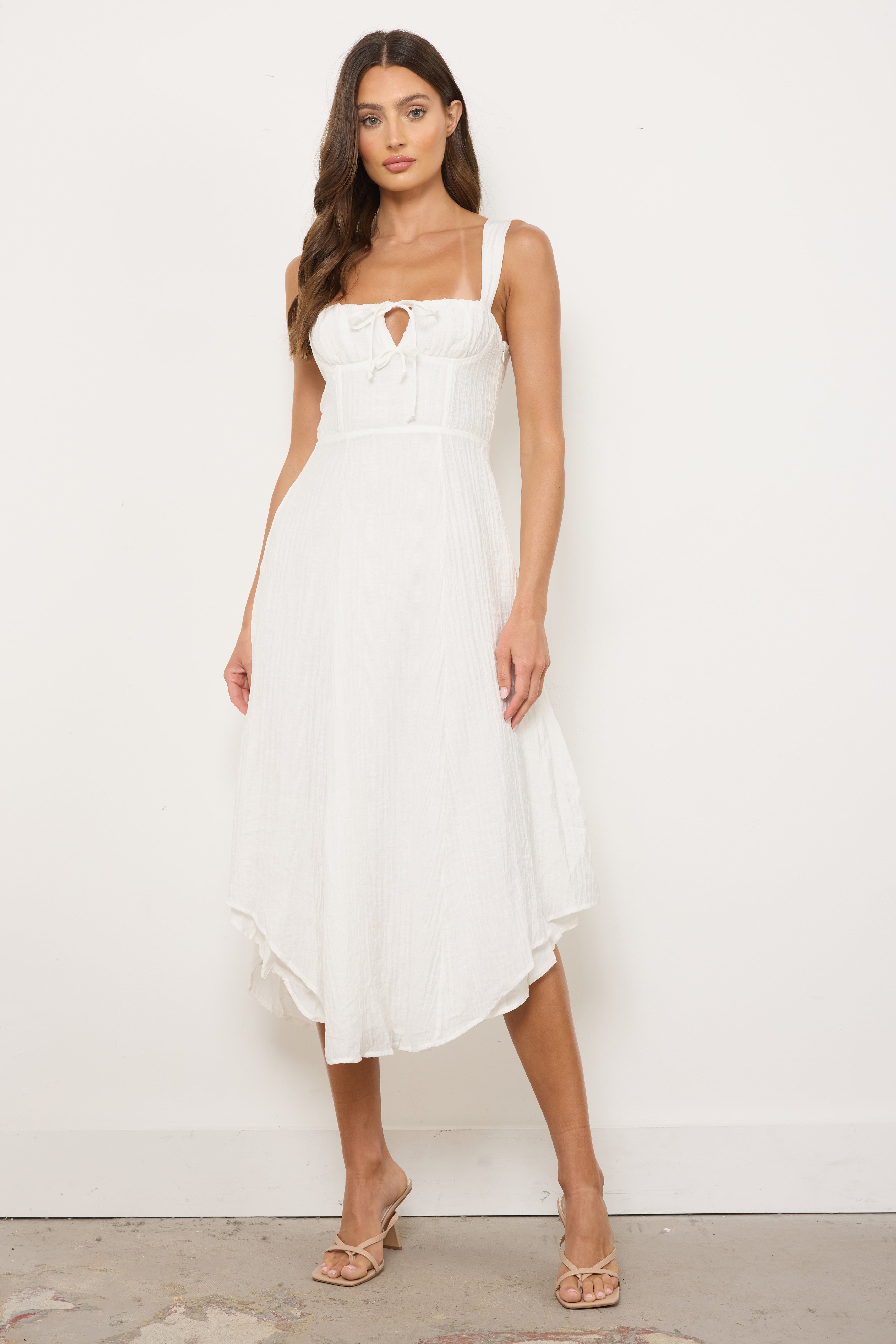 Alluring Interest White Dress