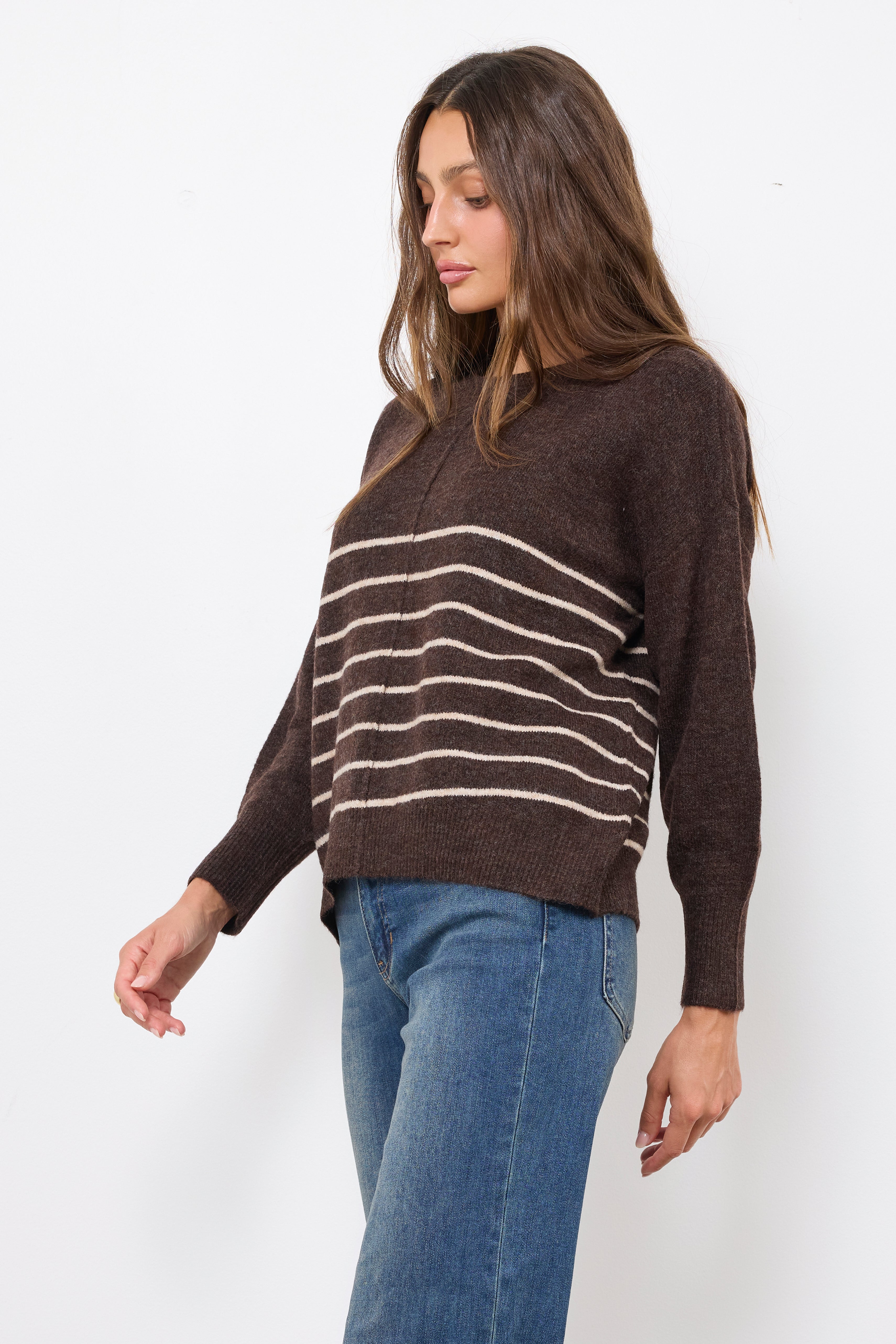 Falling Hard Brown Knit Top