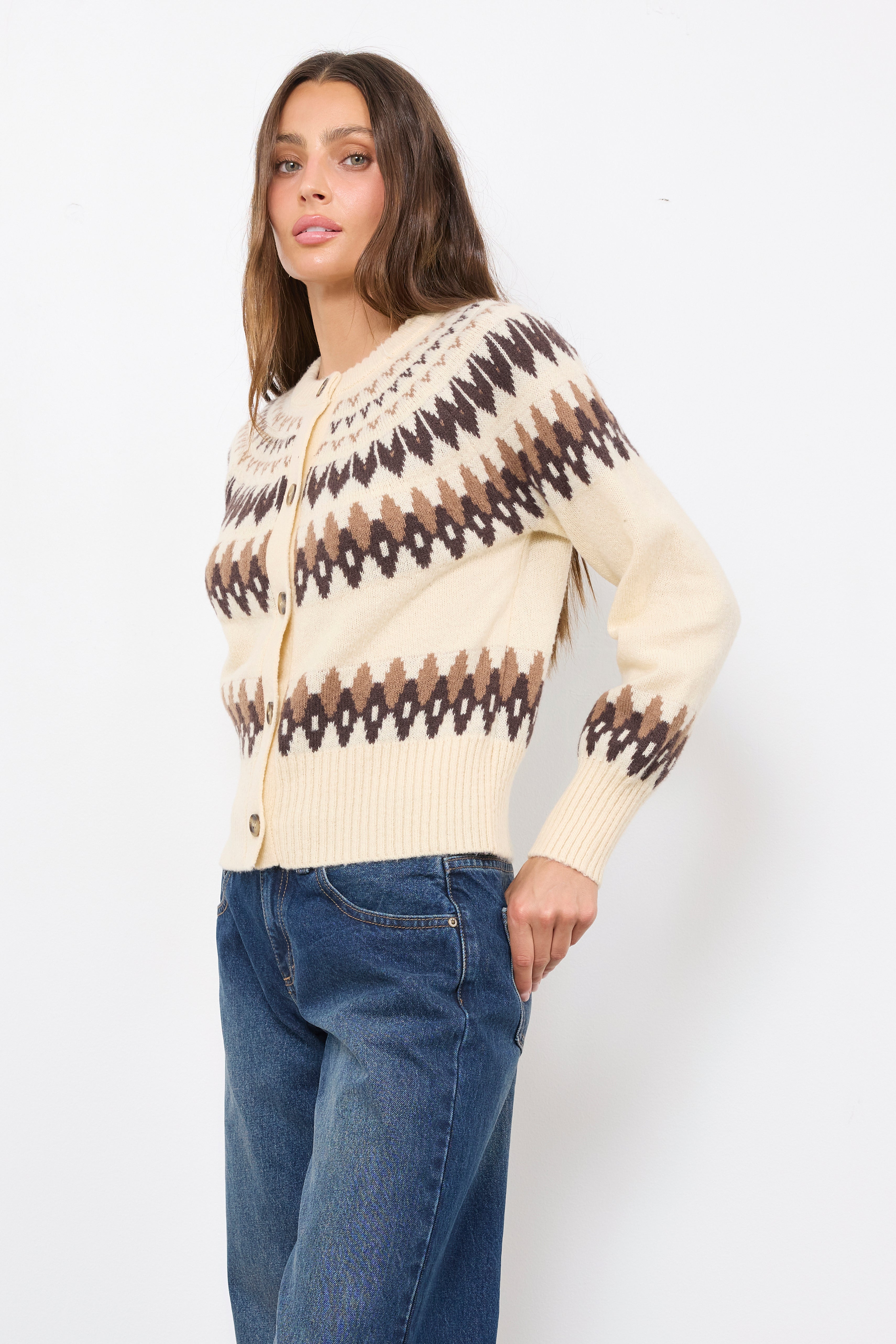Okemo Ivory Multi Knit Top