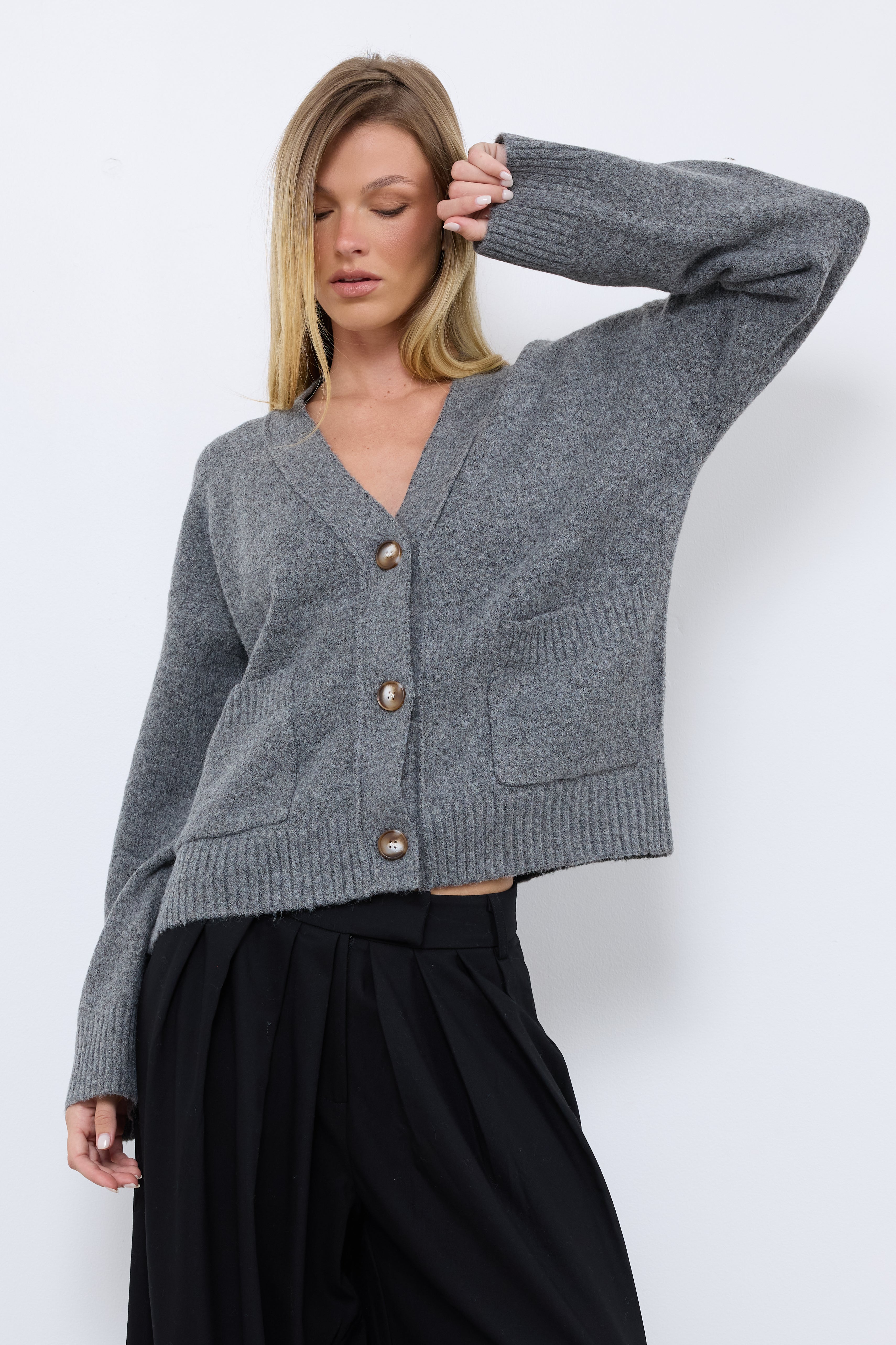 Slow Burn Charcoal Knit Top
