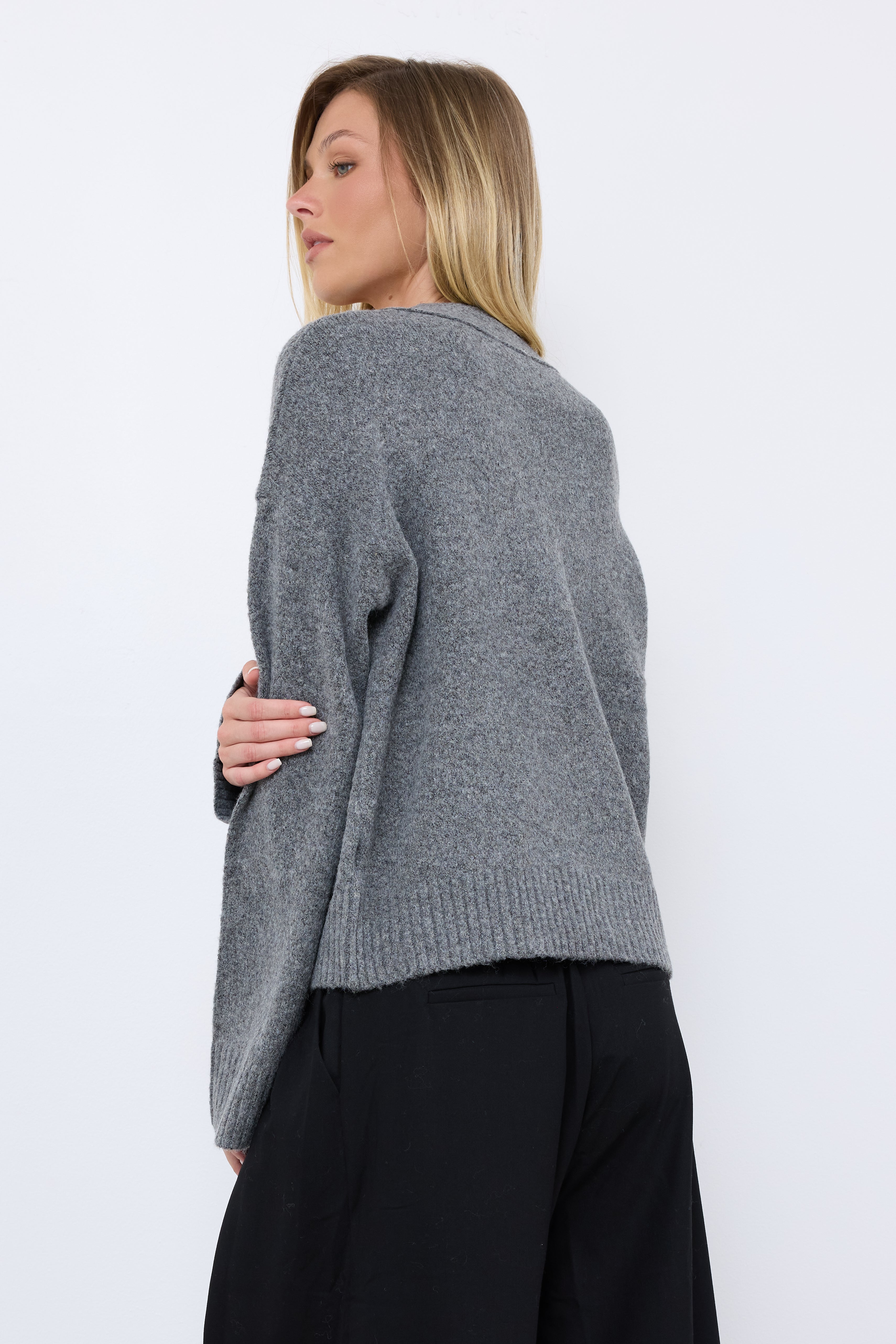 Slow Burn Charcoal Knit Top