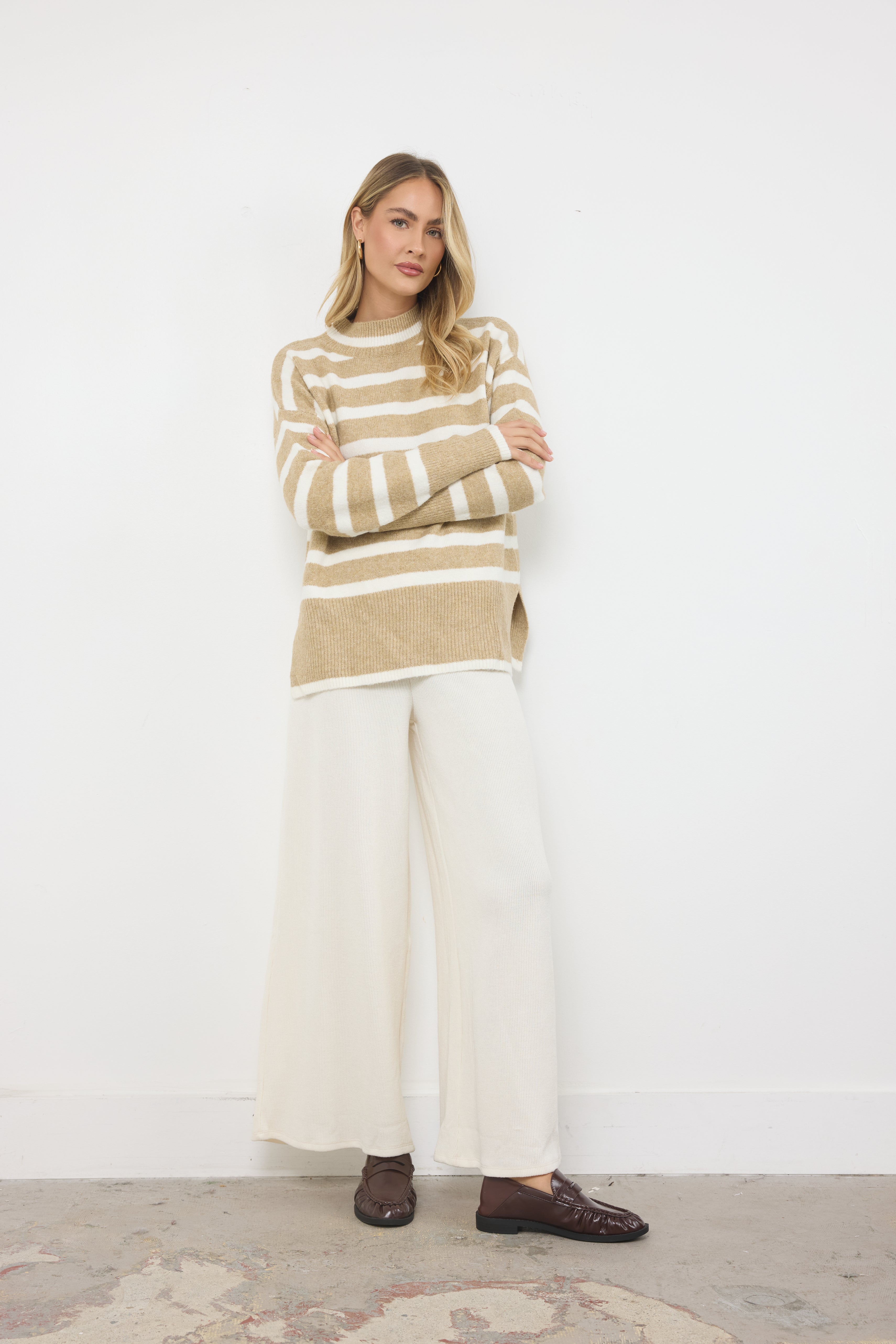 Benjamin Champagne Knit Top