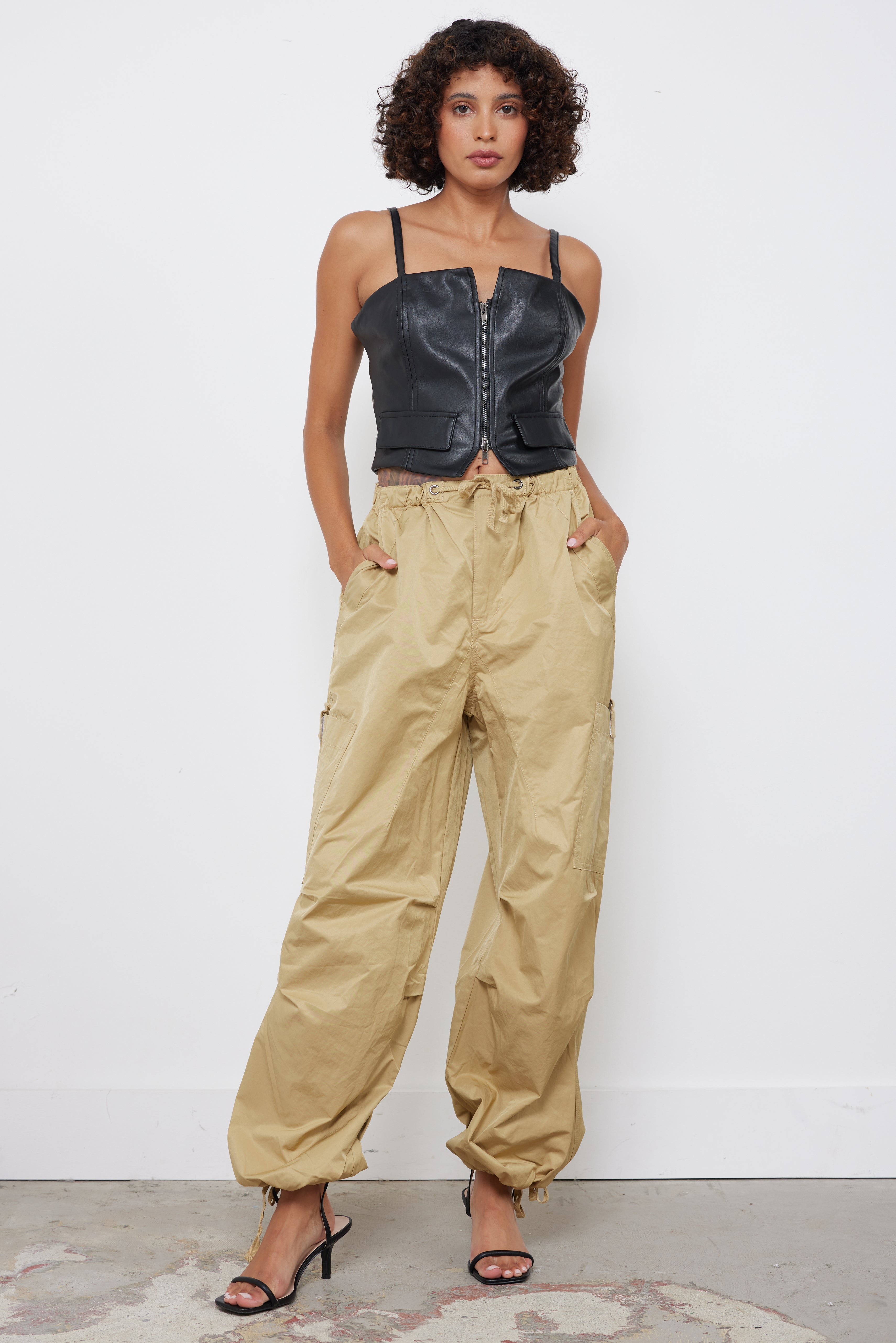 Taupe capris sale