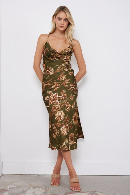Feeling Floral Olive Dress