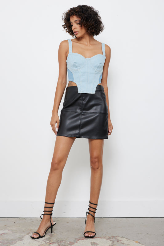 Blocking You Denim Corset Top