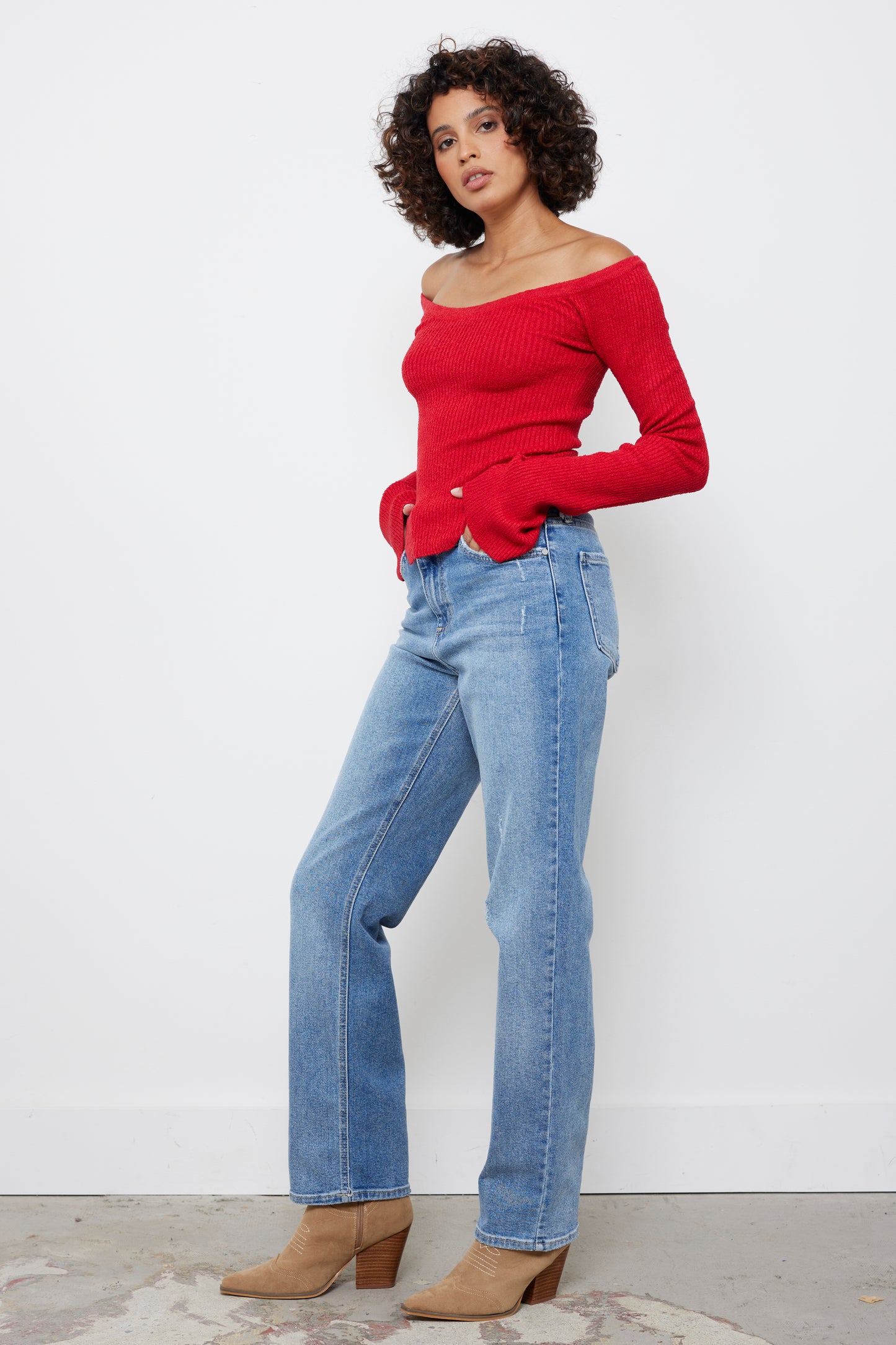 Offly Nice Red Knit Top
