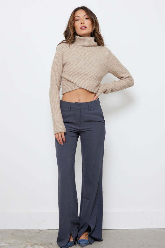 Starcrossed Taupe Knit Top