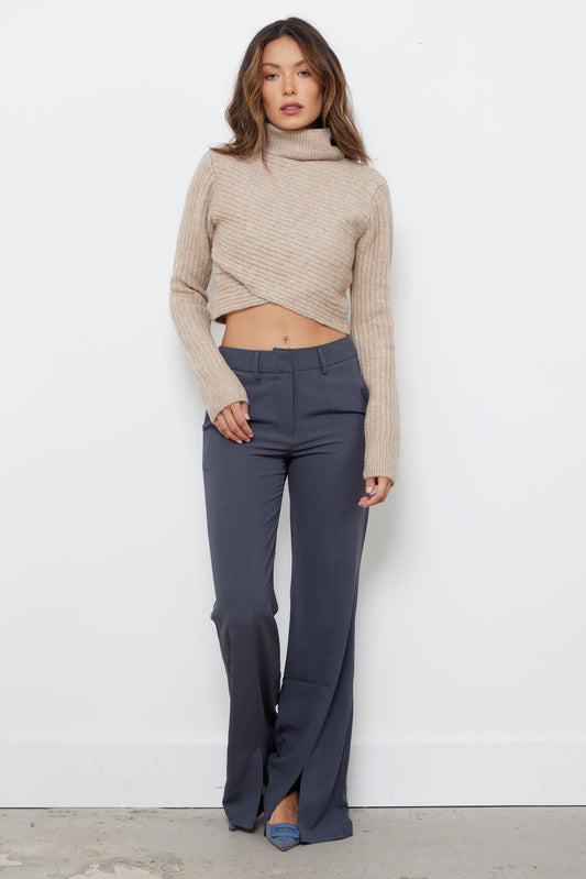 Starcrossed Taupe Knit Top