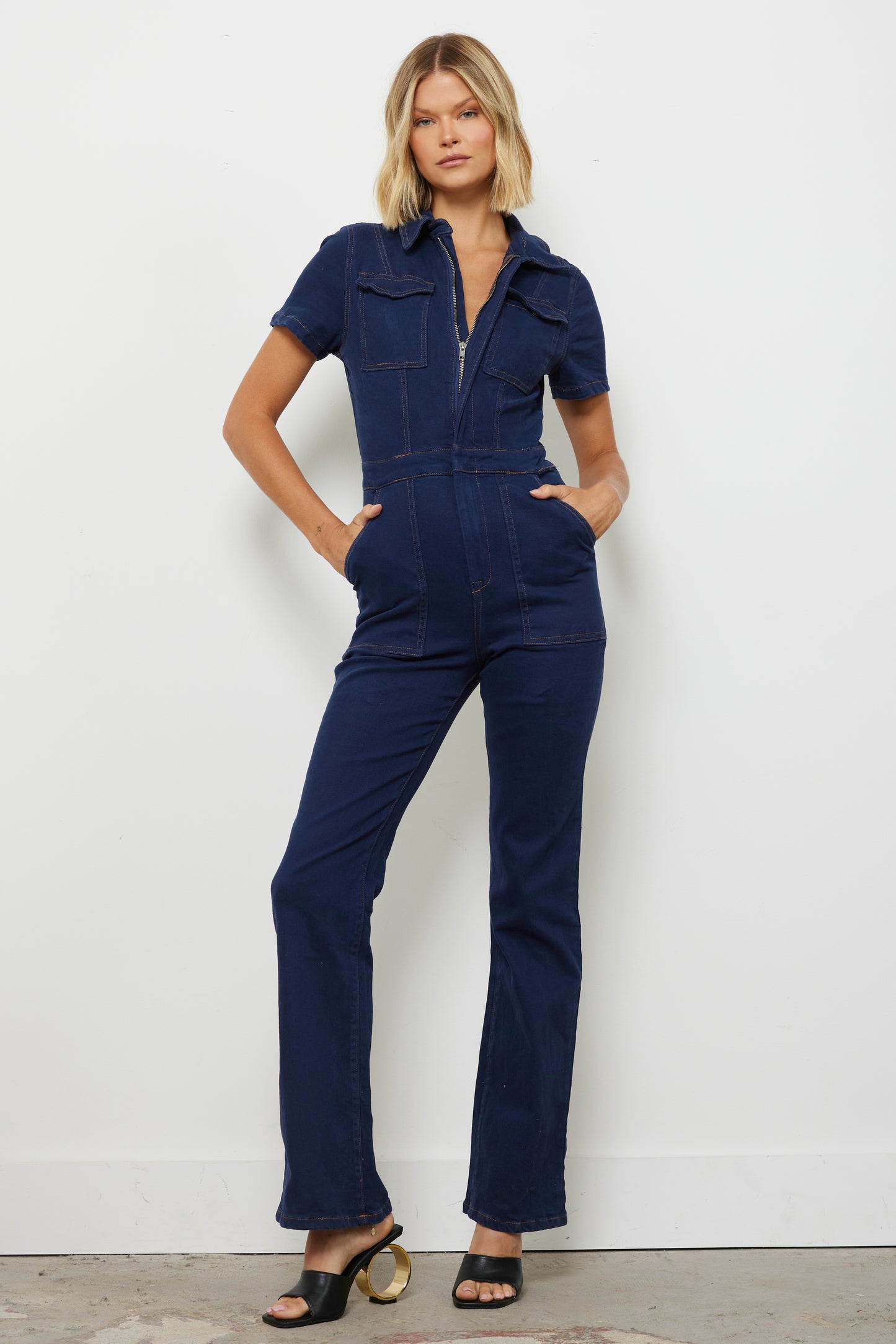 Lucky For Me Navy Jumpsuit