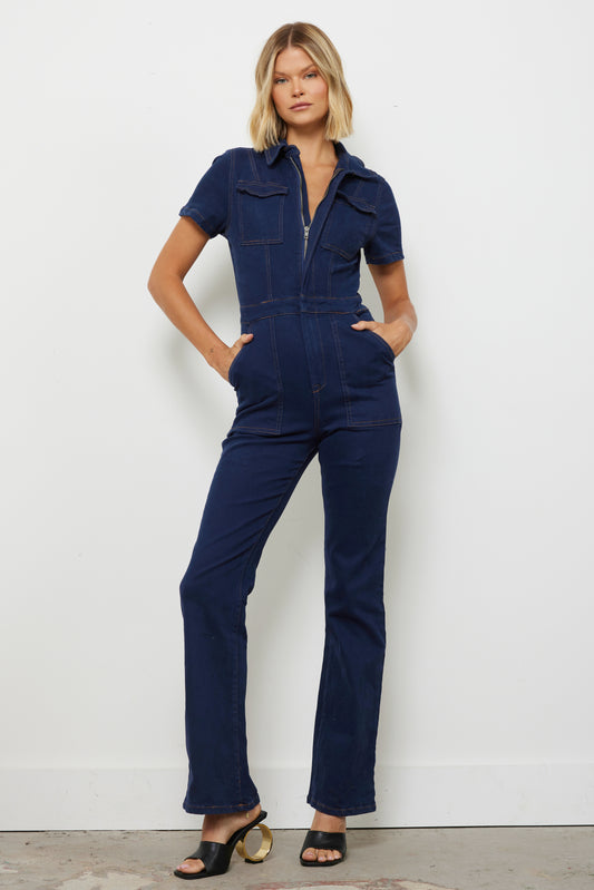 Lucky For Me Navy Jumpsuit