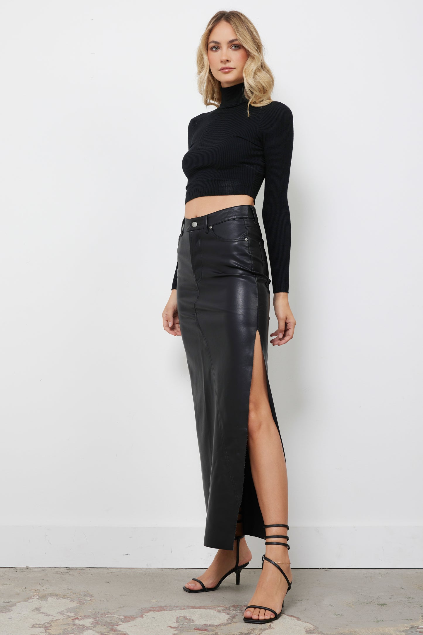 Rebel Chick Black Leather Skirt