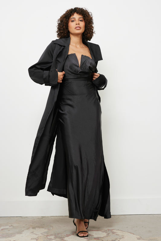 Chic Aspirations Black Trench Jacket