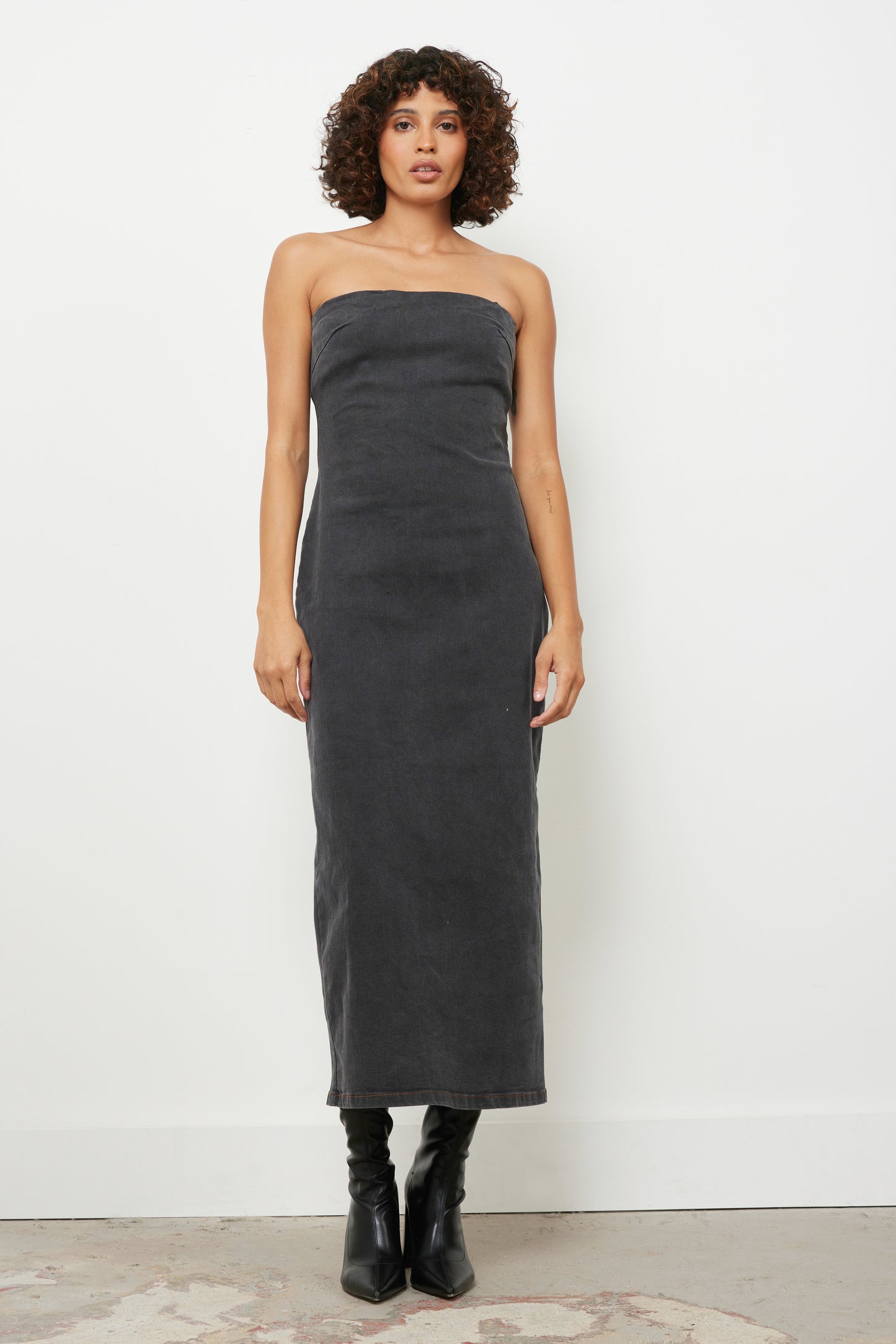 Do Some Damage Black Denim Dress
