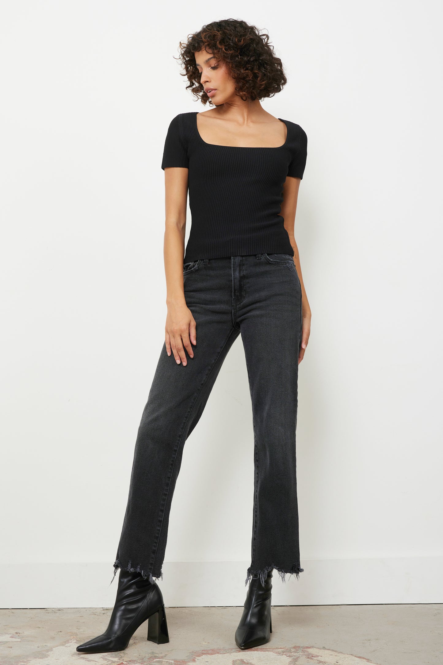 Sculpt Black Full Length Top