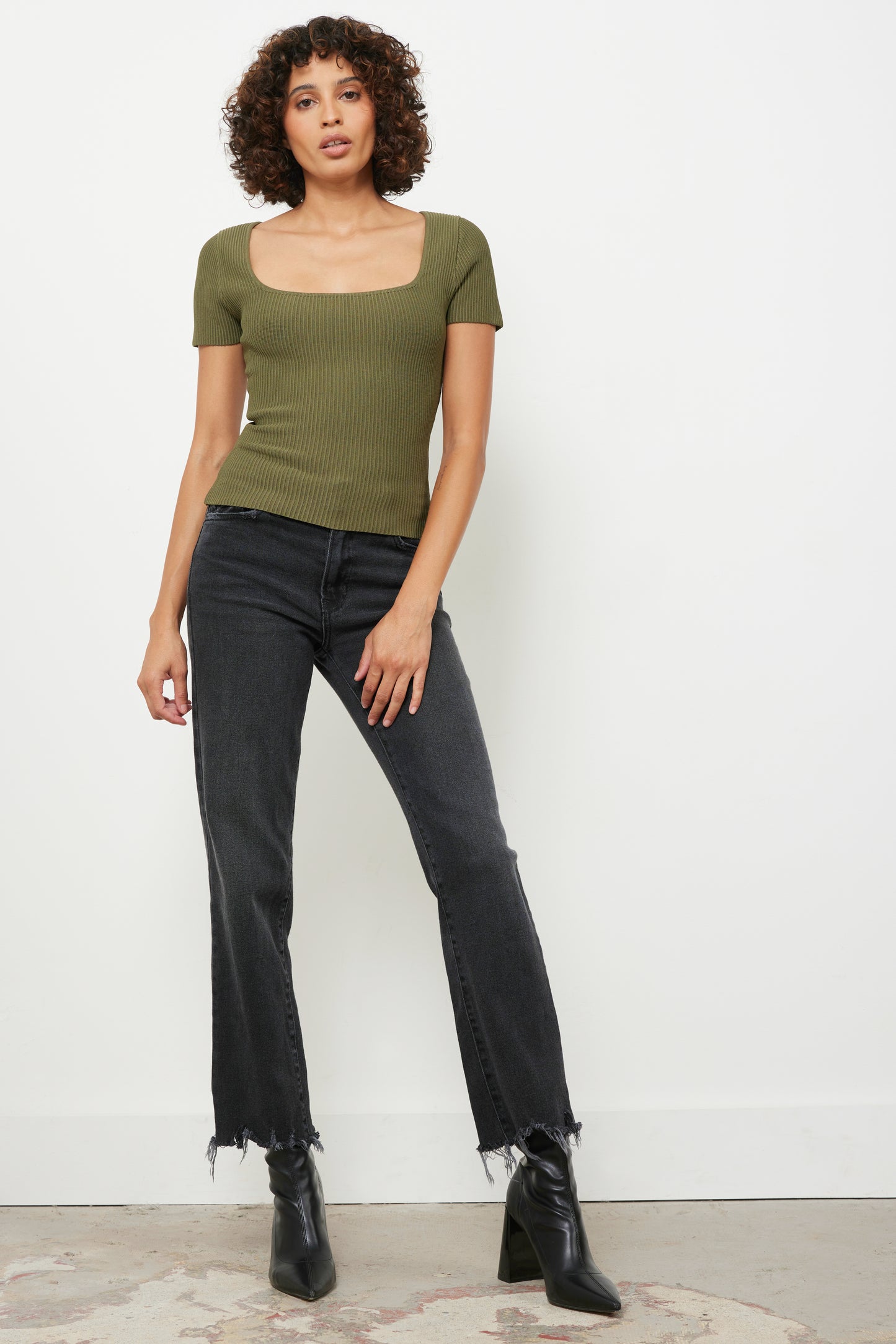 Sculpt Olive Full Length Top