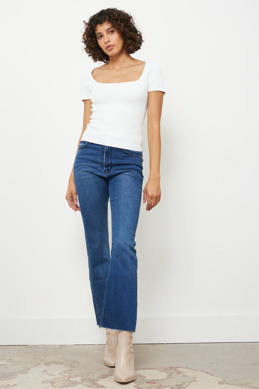 Sculpt White Full Length Top