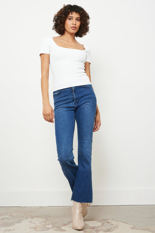 Sculpt White Full Length Top