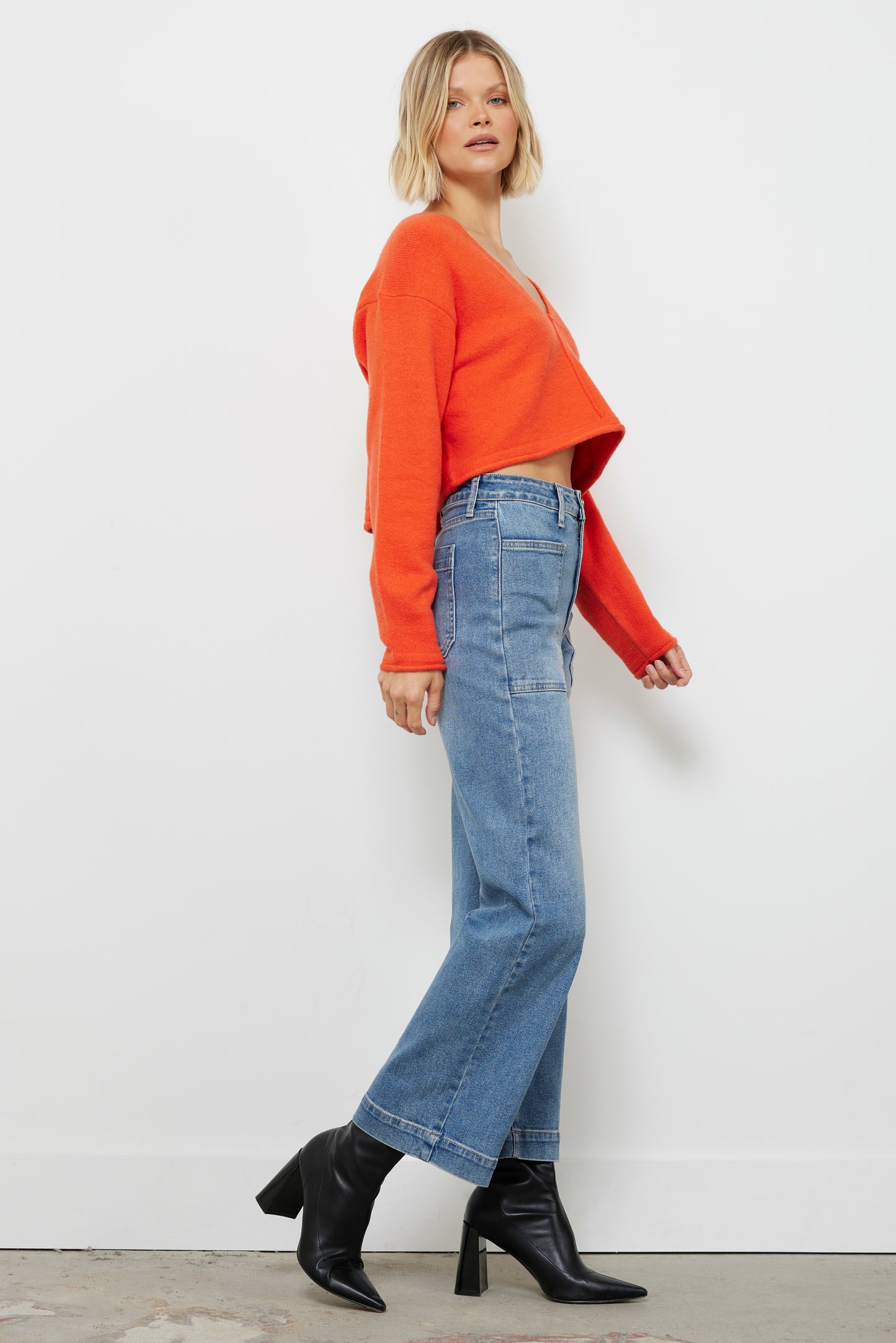 Take the Long Road Orange Knit Top
