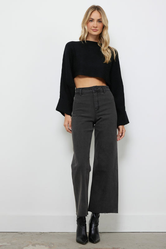She’s A Mystery Black Knit Top