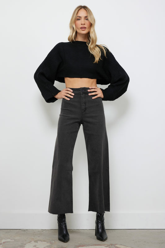 She’s A Mystery Black Knit Top