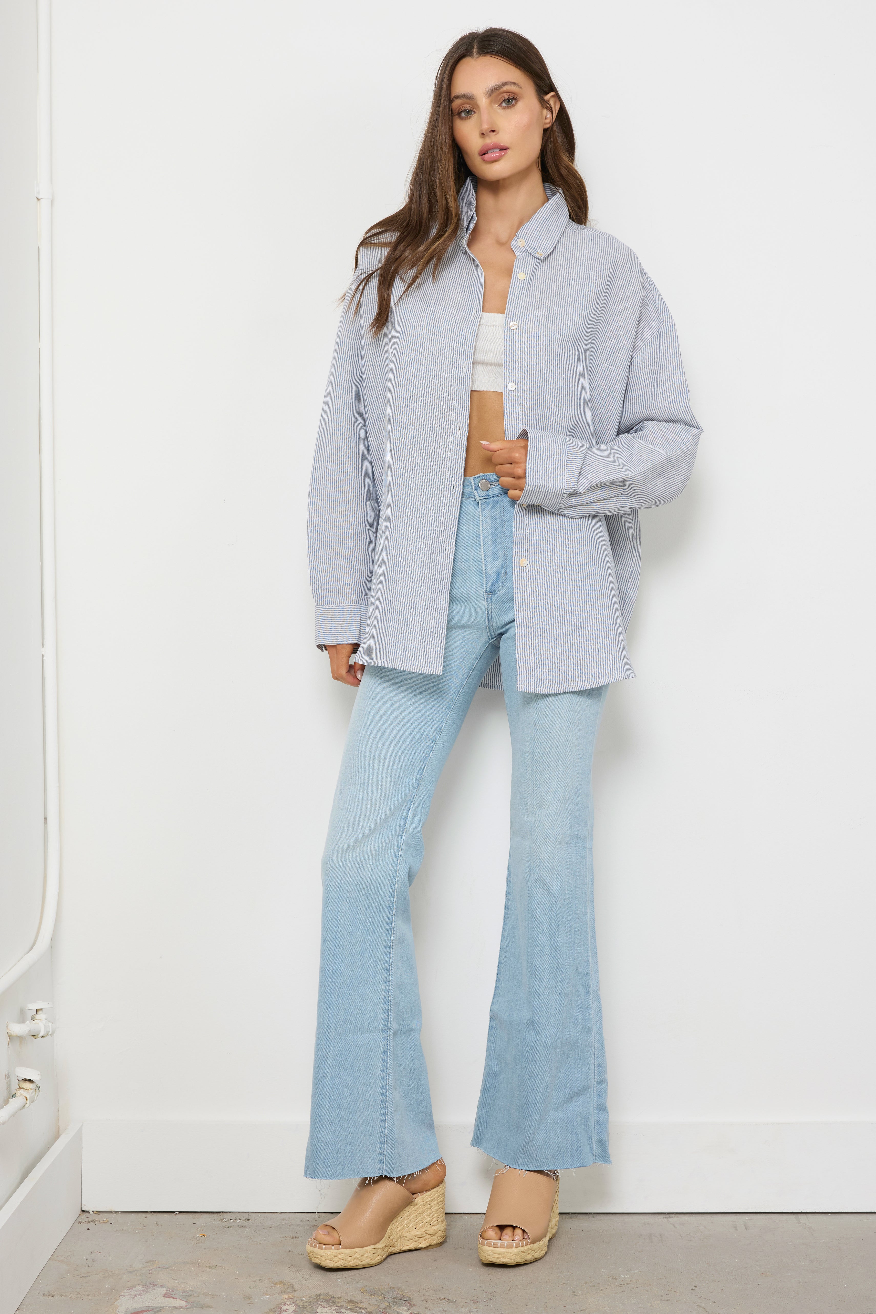 Summer By The Sea Chambray Blue Top