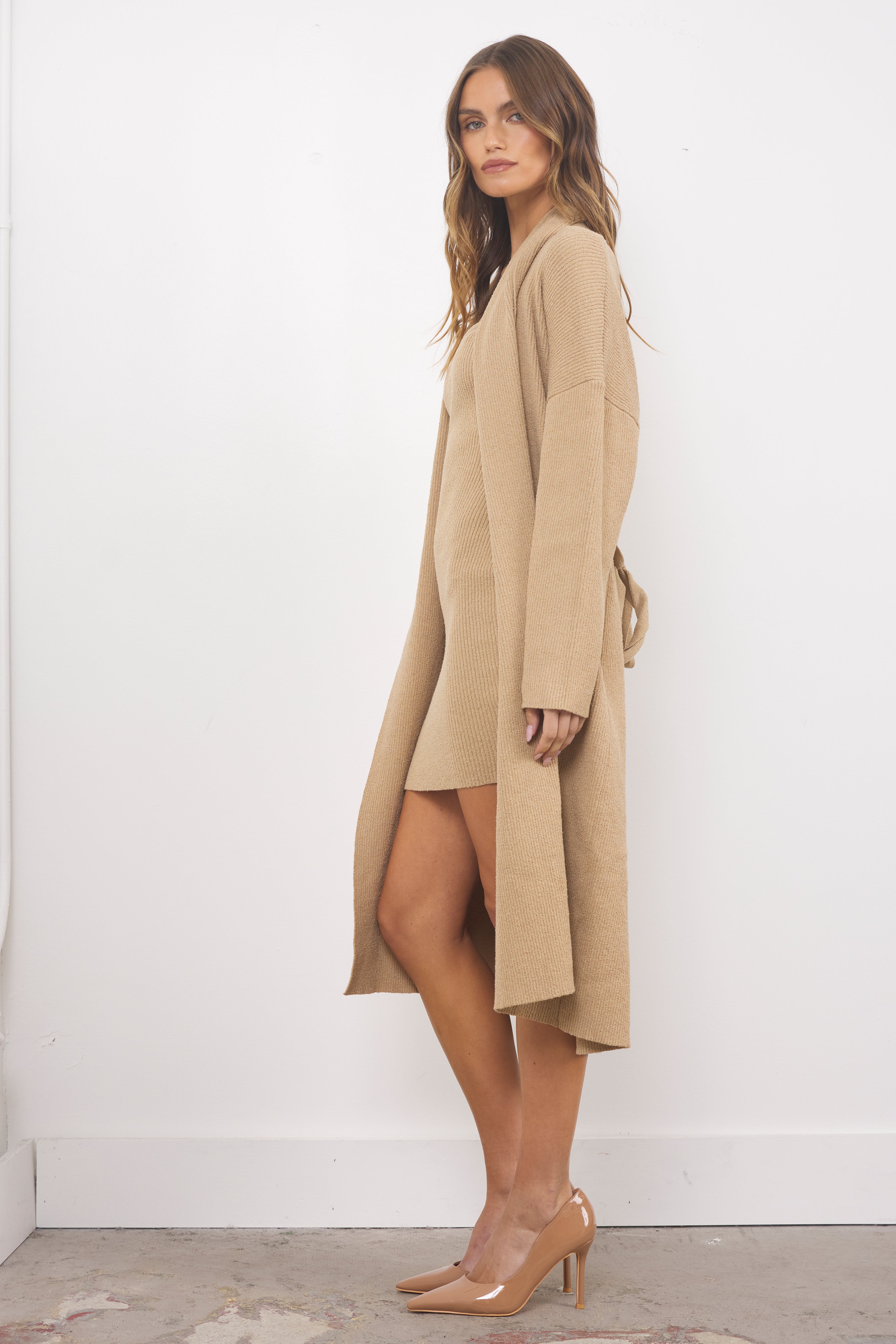 What’s A Girl To Do Taupe Dress Set