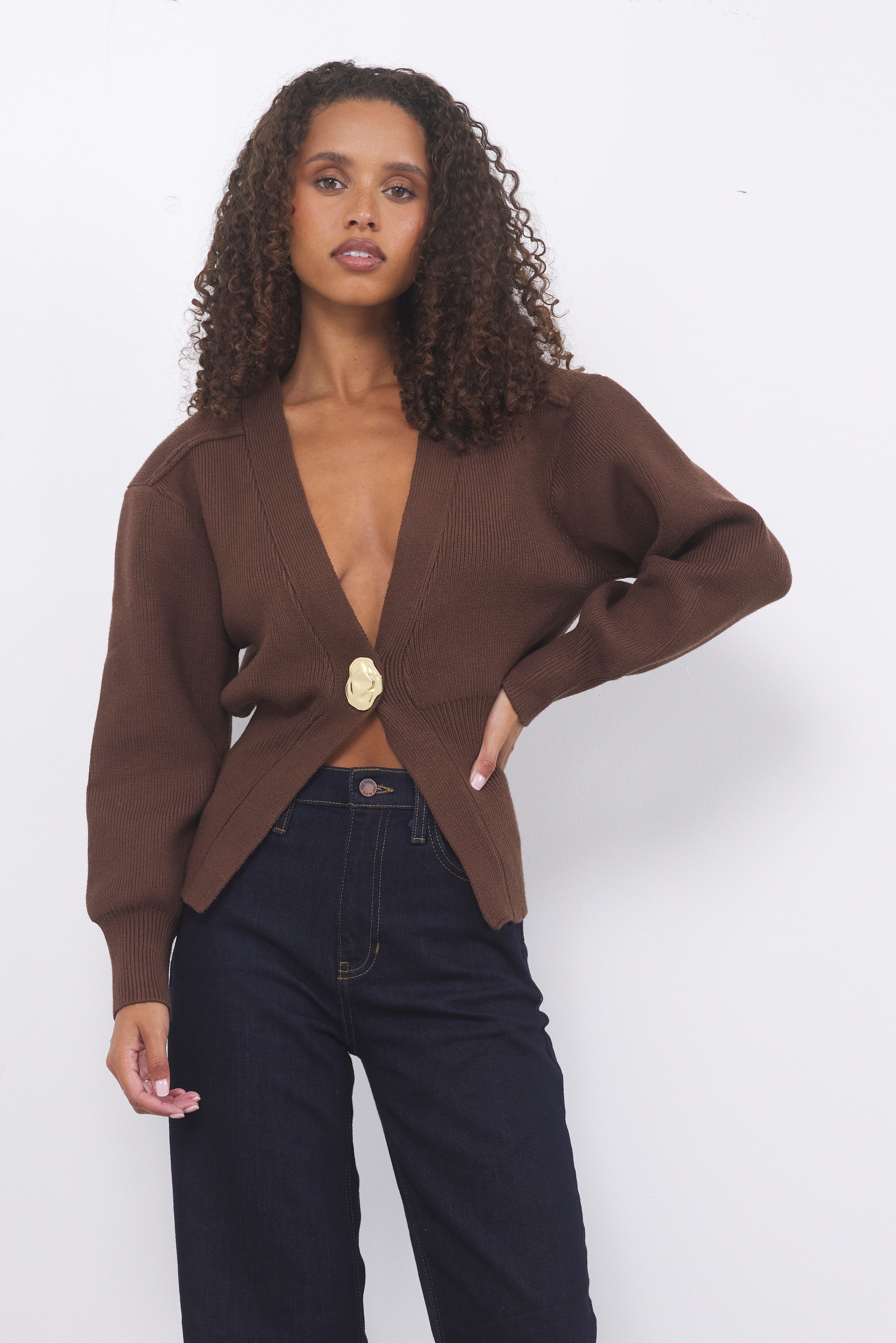 Feel It Coming Brown Knit Top