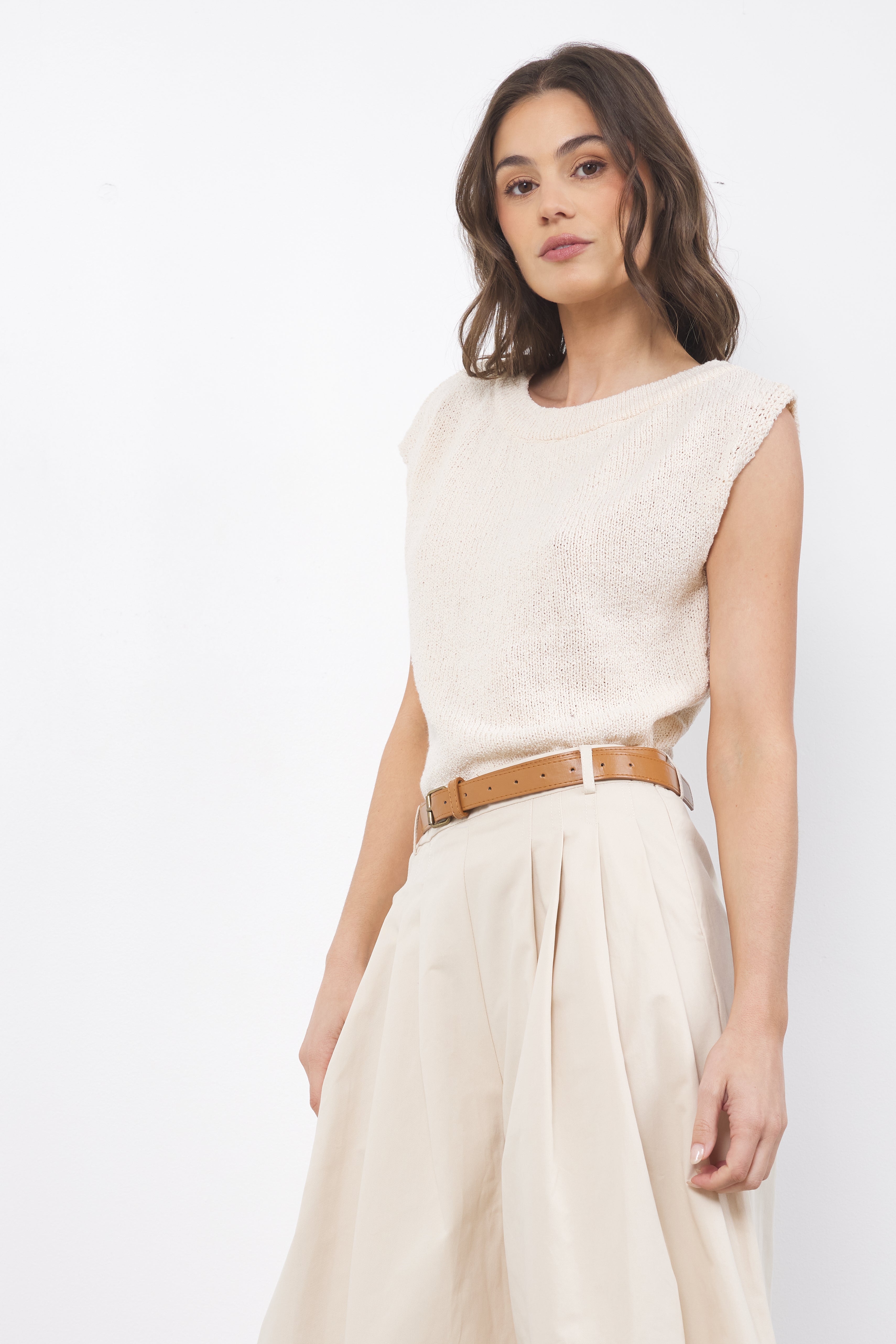 Claire Natural Knit Top