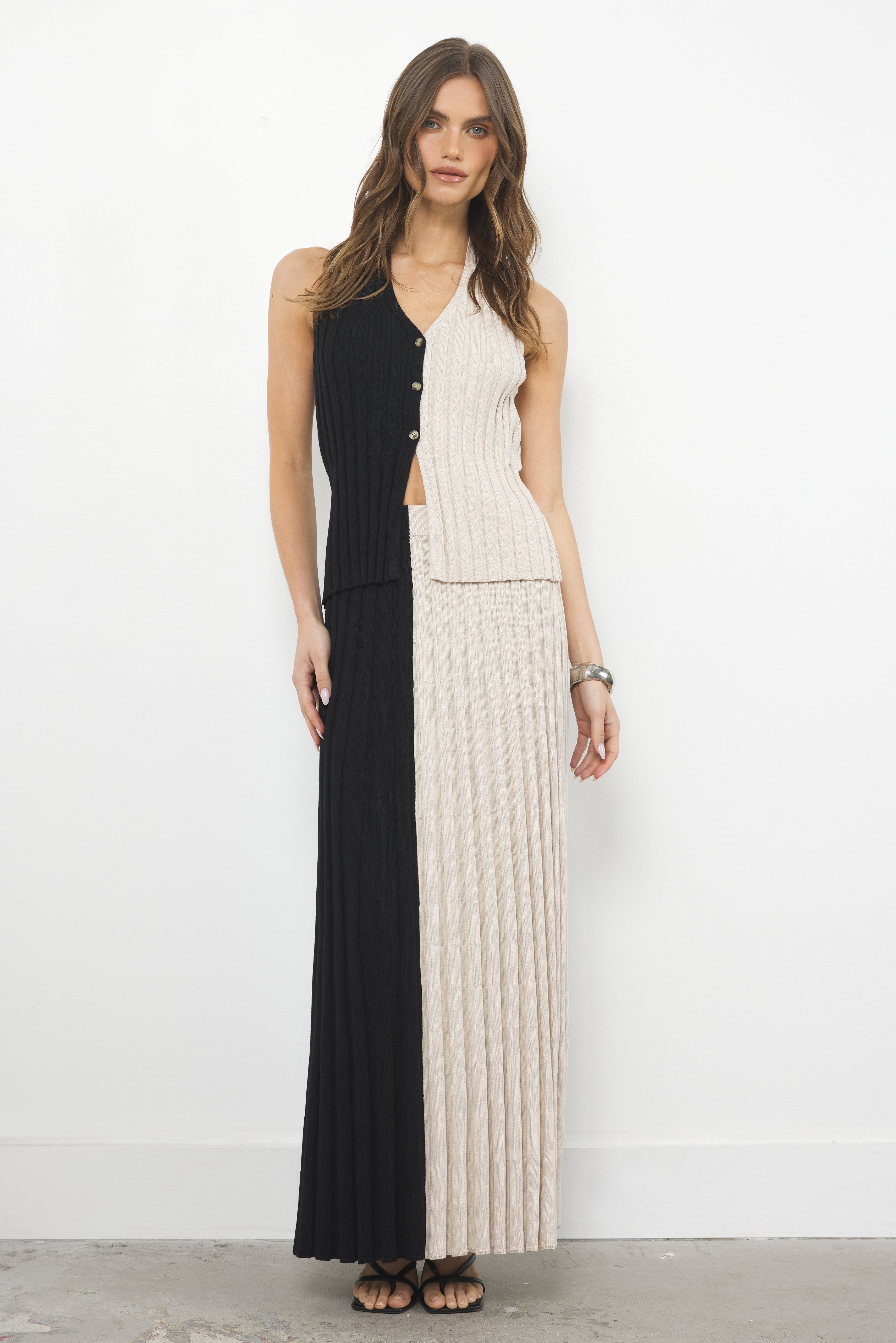 So Strange Black Taupe Skirt