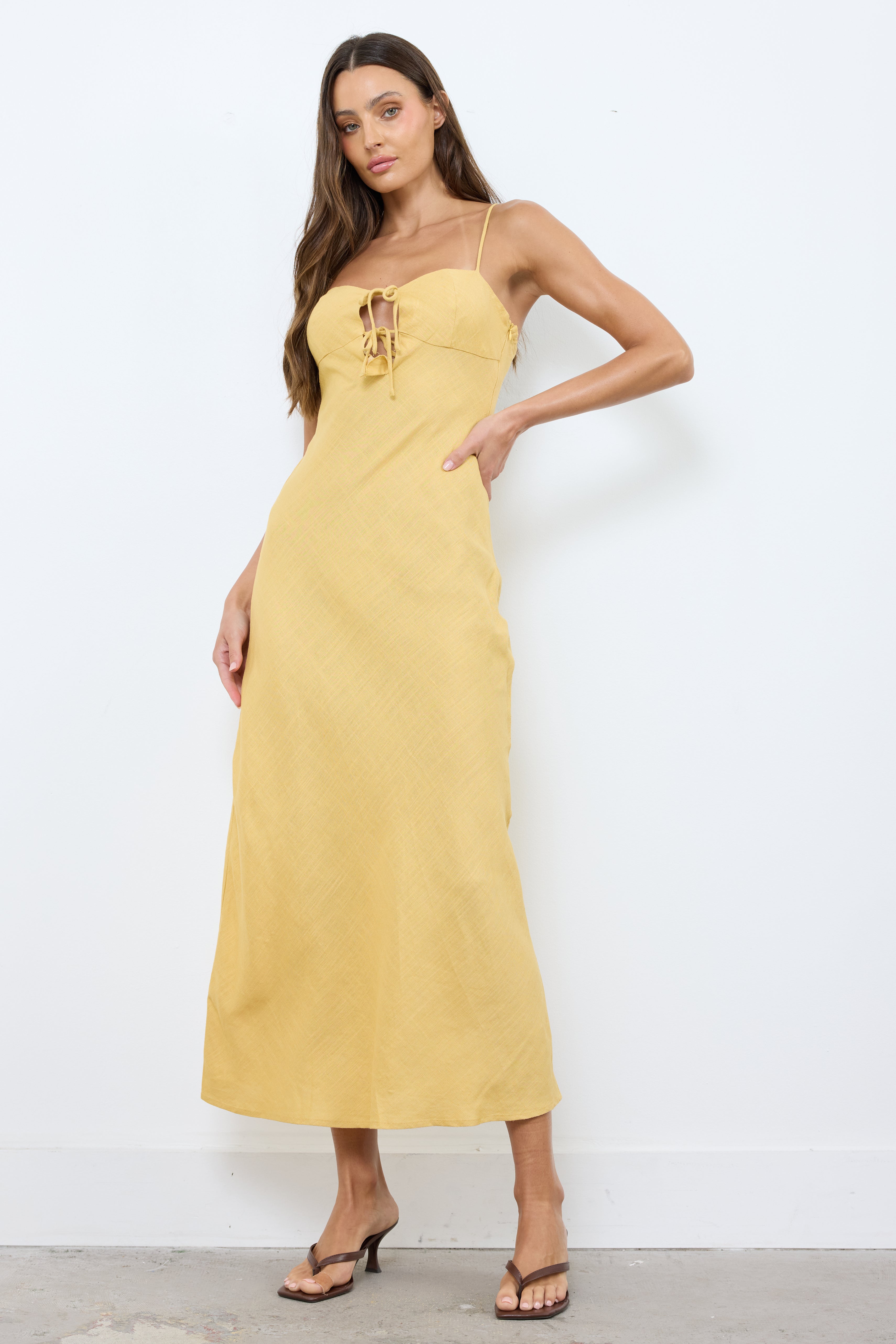 Open Book Honey Mustard Dress