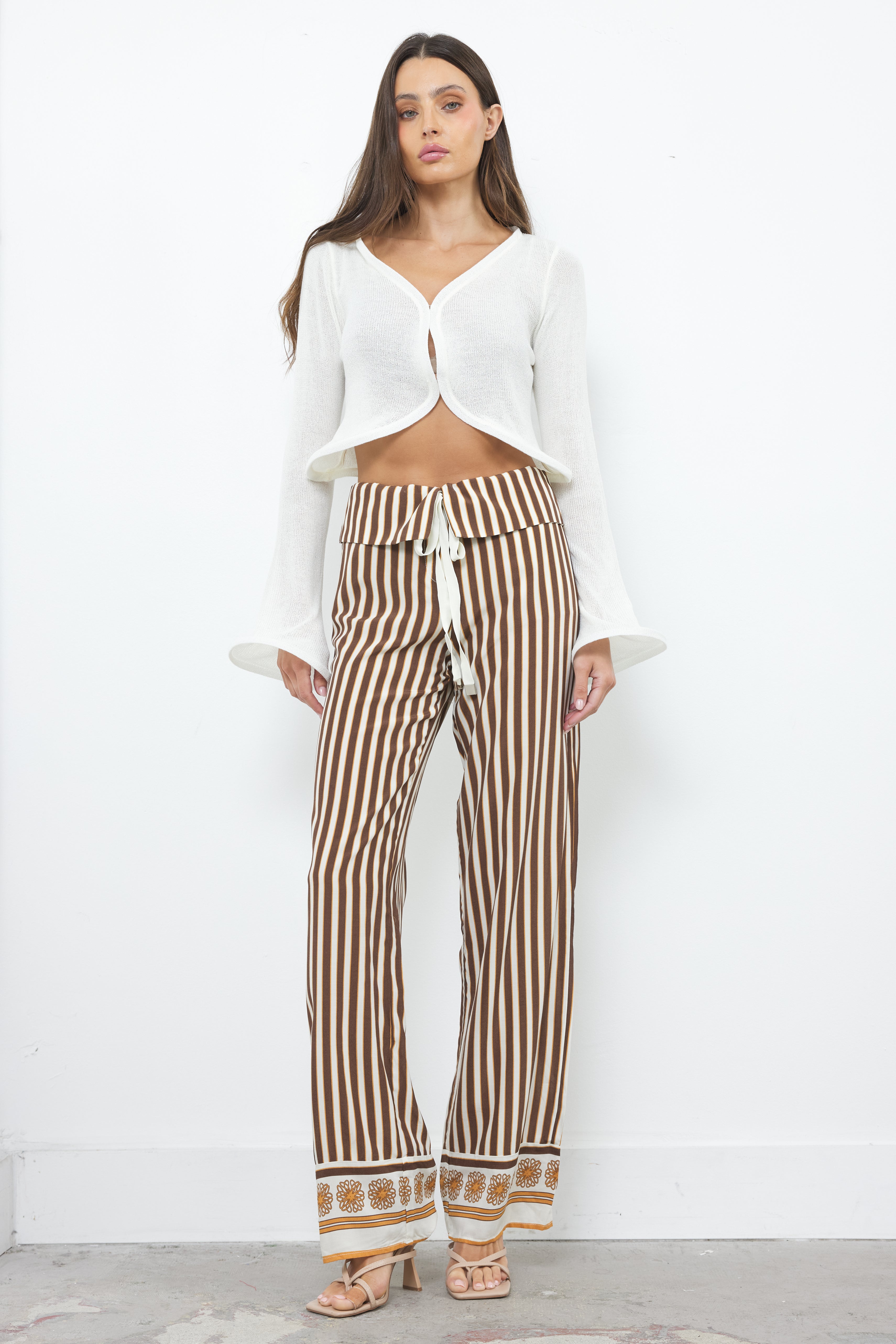 Piper Cream Brown Pants