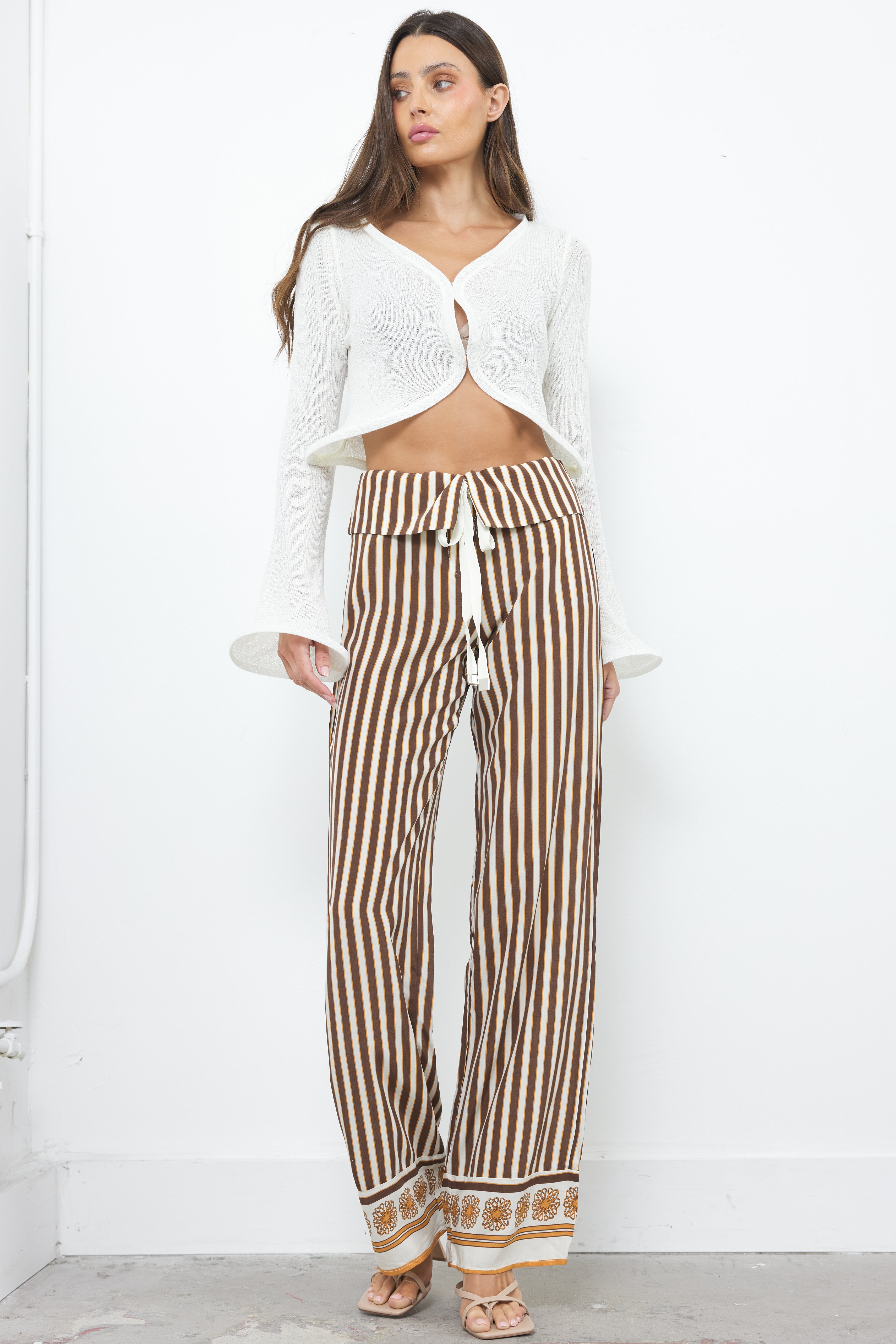 Piper Cream Brown Pants
