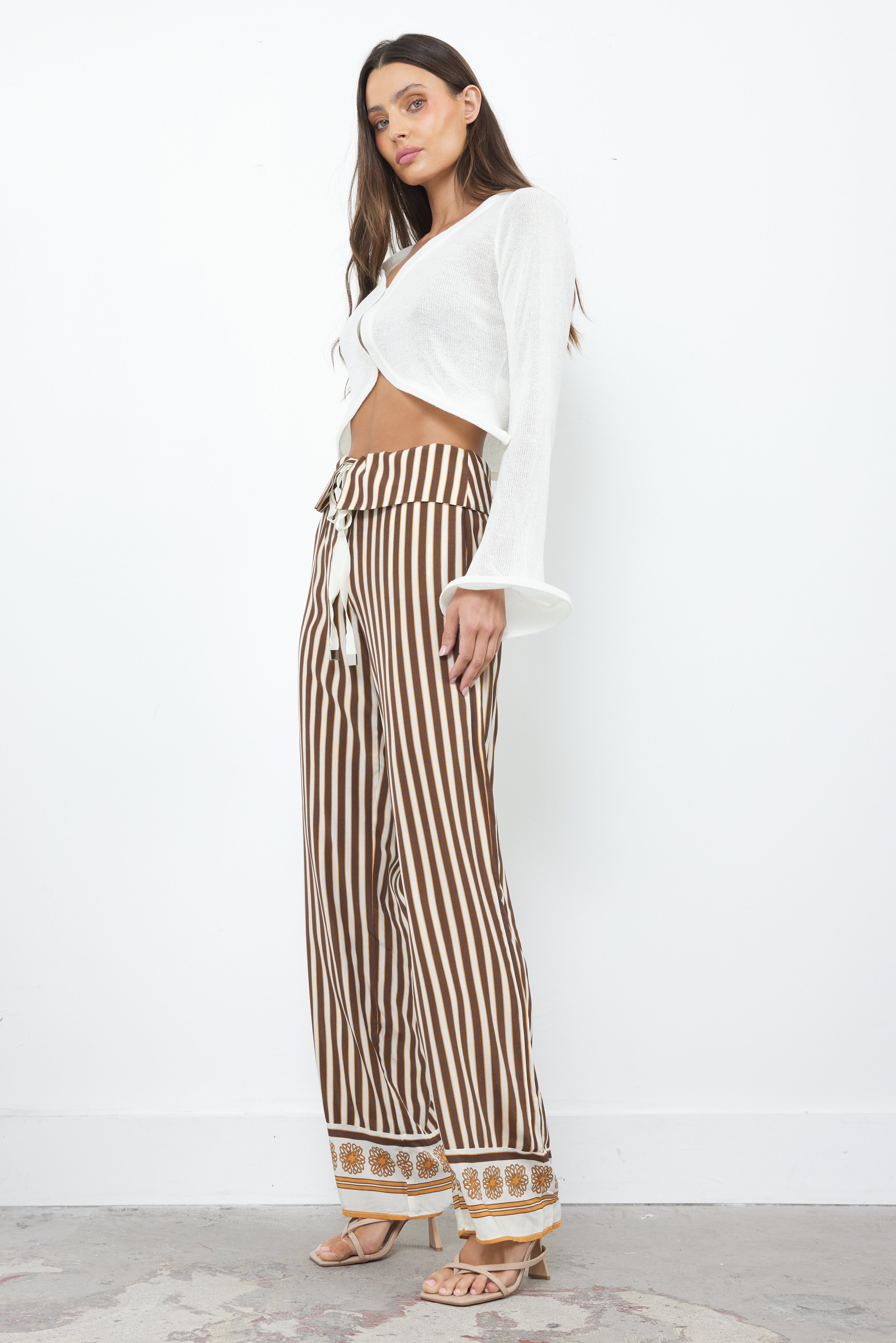 Piper Cream Brown Pants