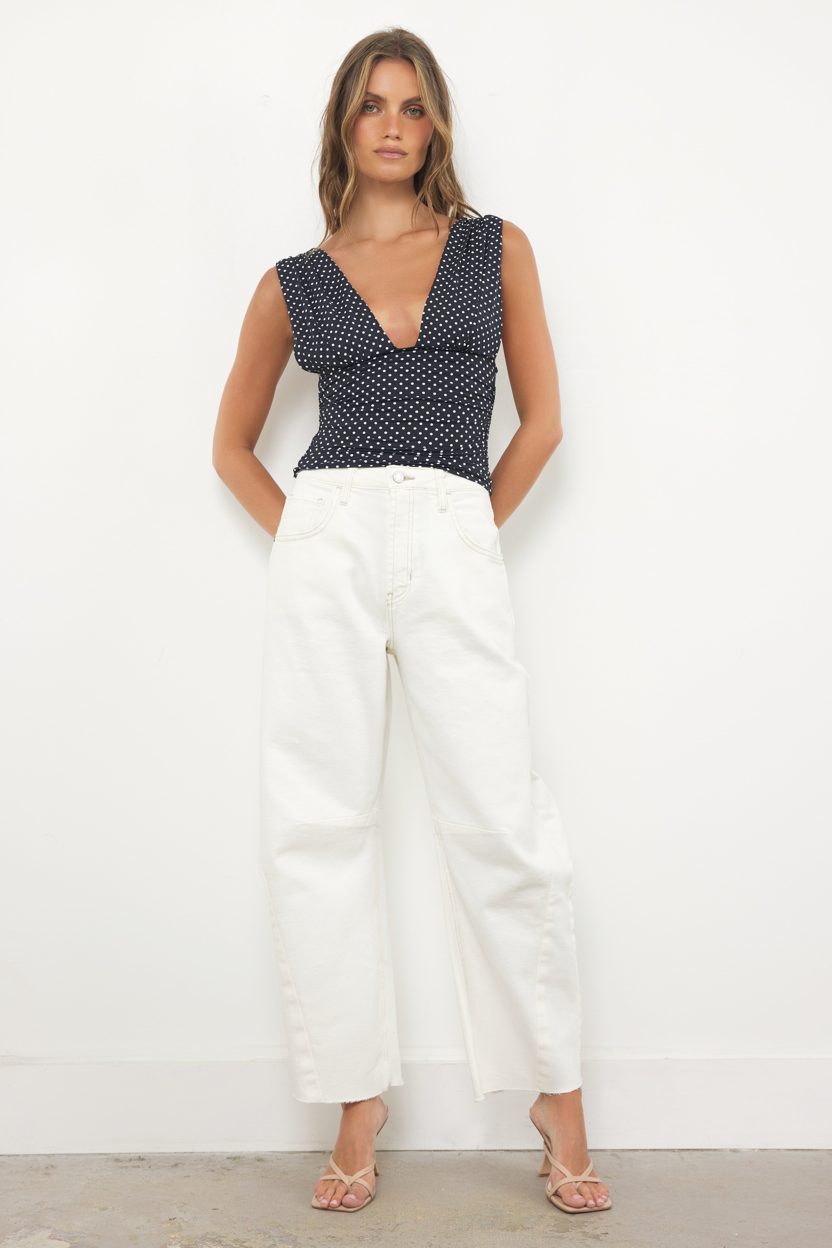 Seams It Off White Barrel Jeans