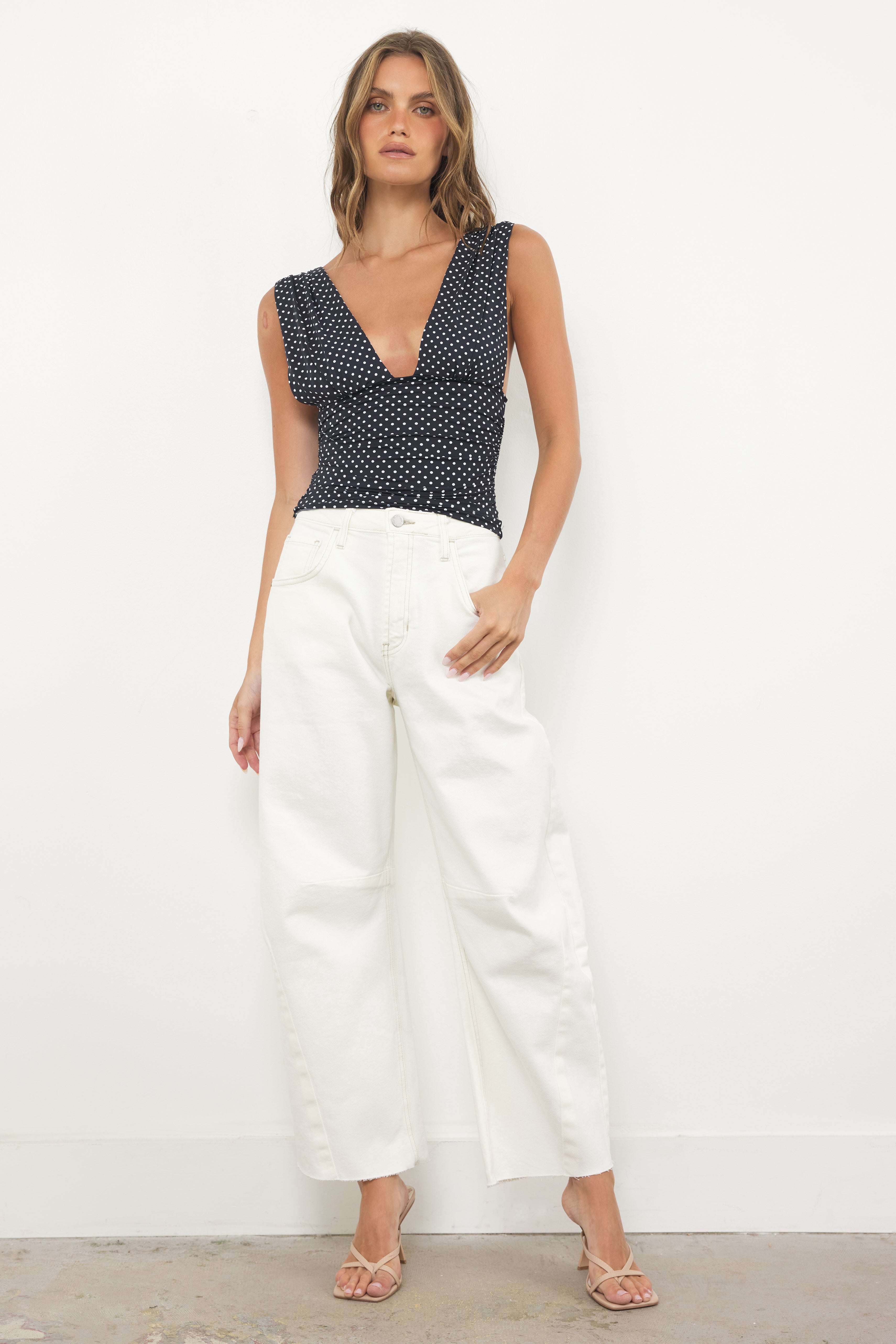 Seams It Off White Barrel Jeans