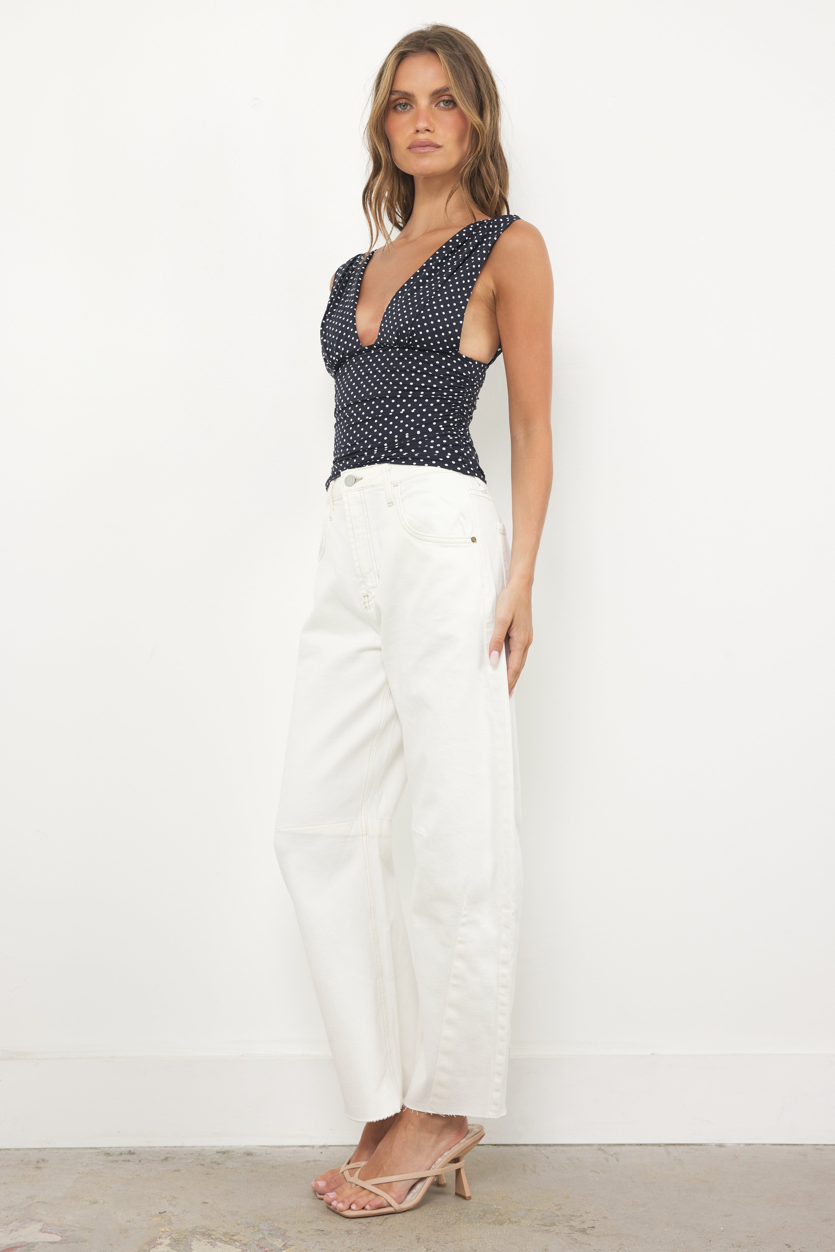 Seams It Off White Barrel Jeans