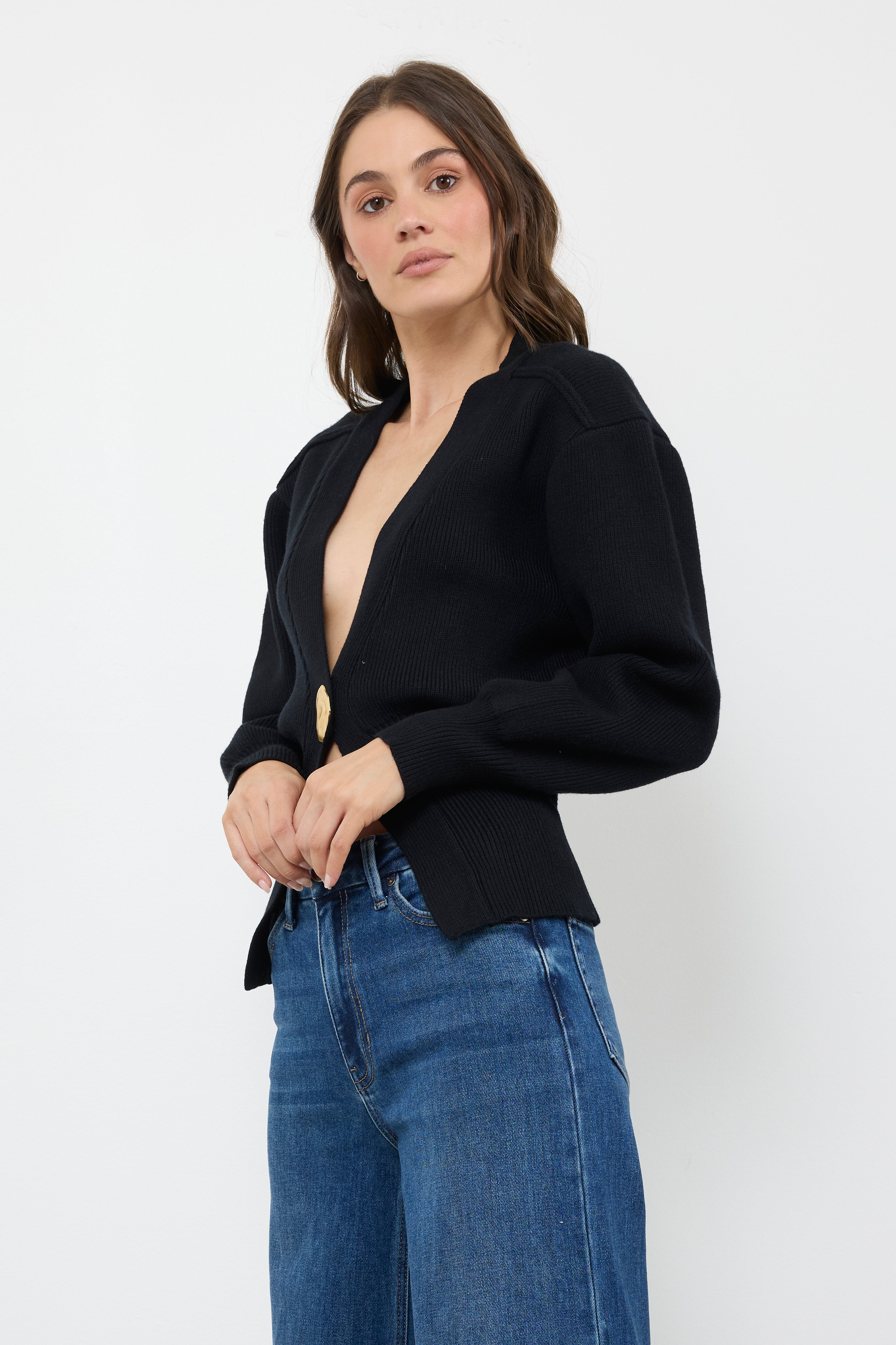 Feel It Coming Black Knit Top