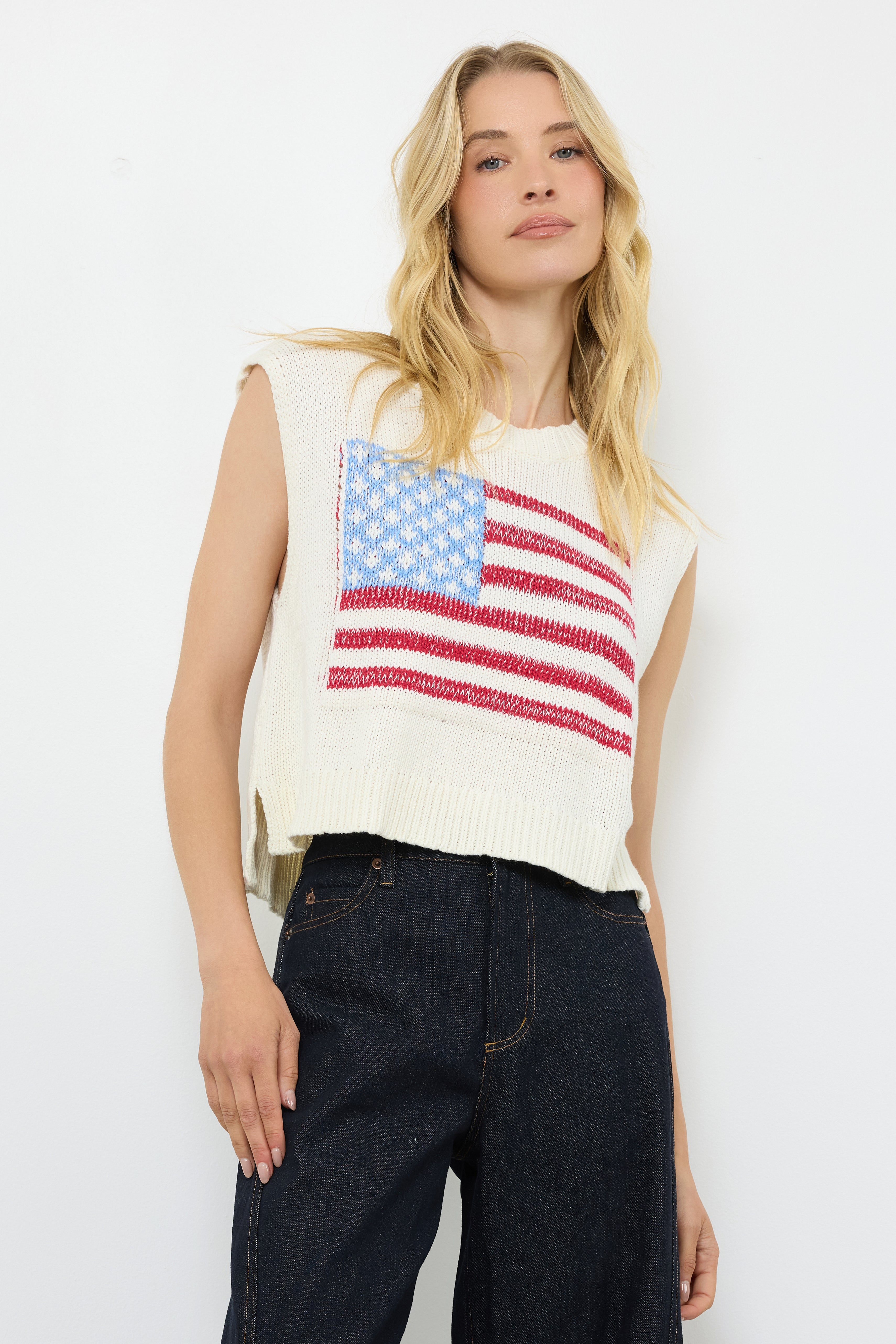 Amurica Off White Knit Top
