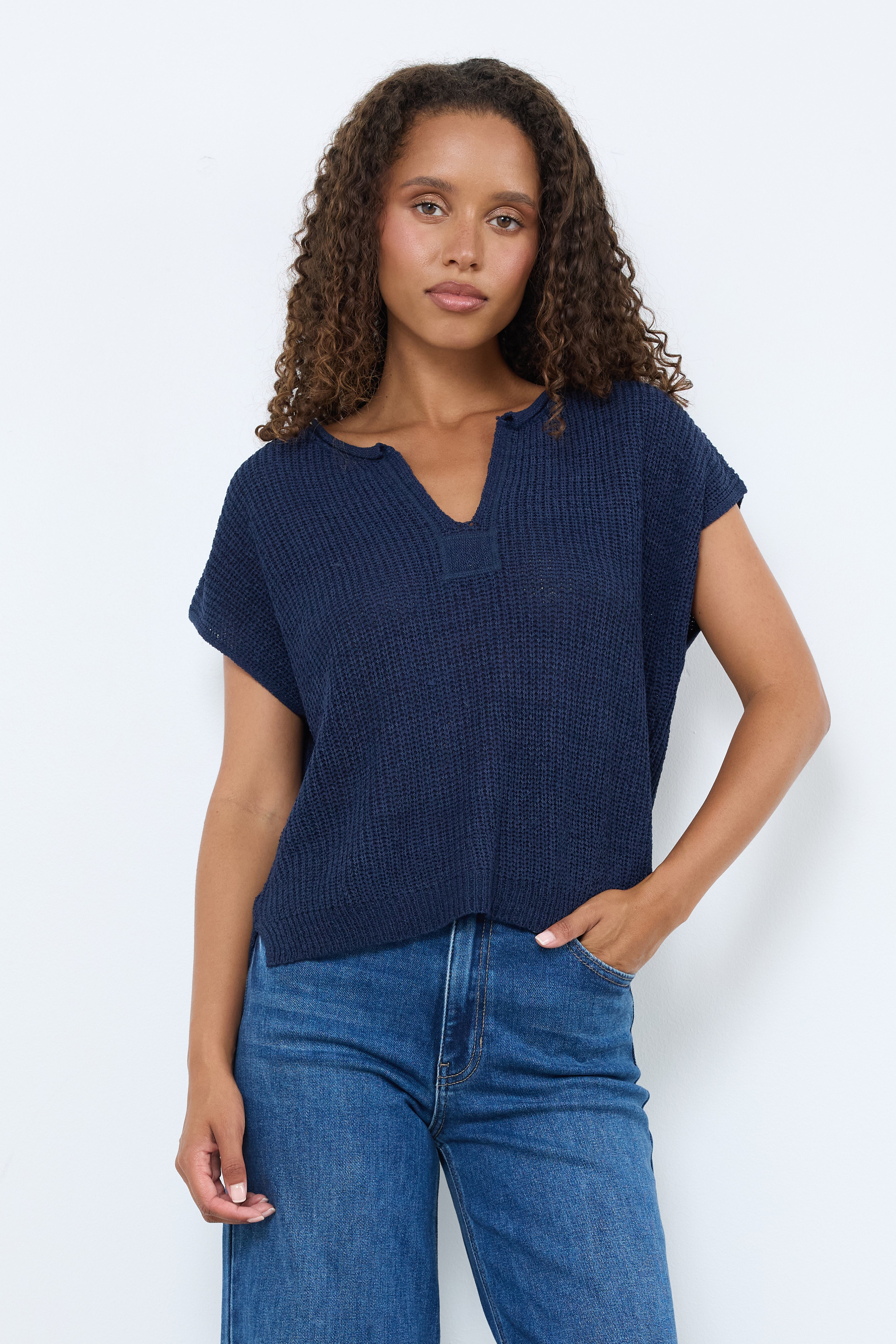 Prep In My Step Navy Knit Top
