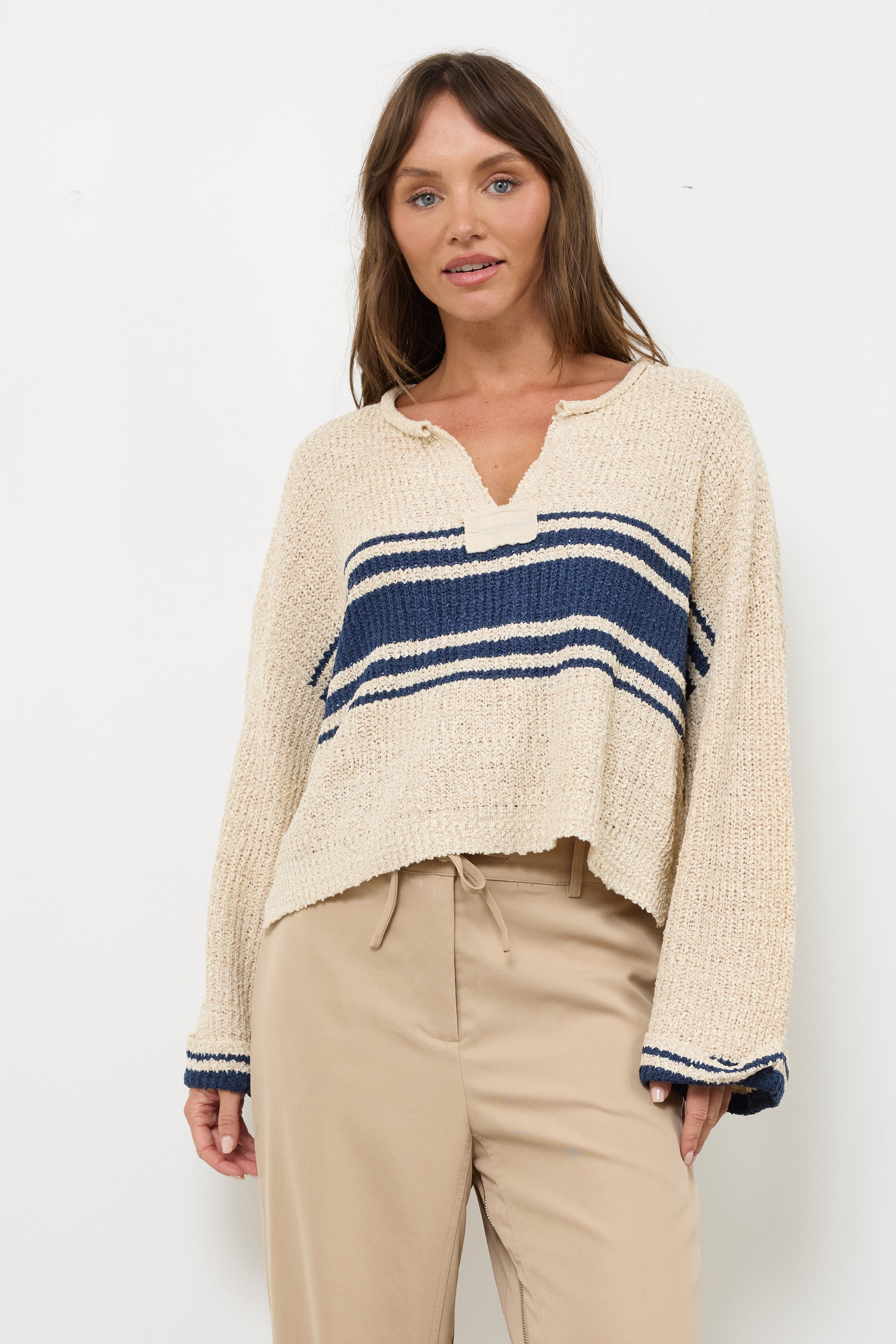 Rugby Girl Navy Knit Top