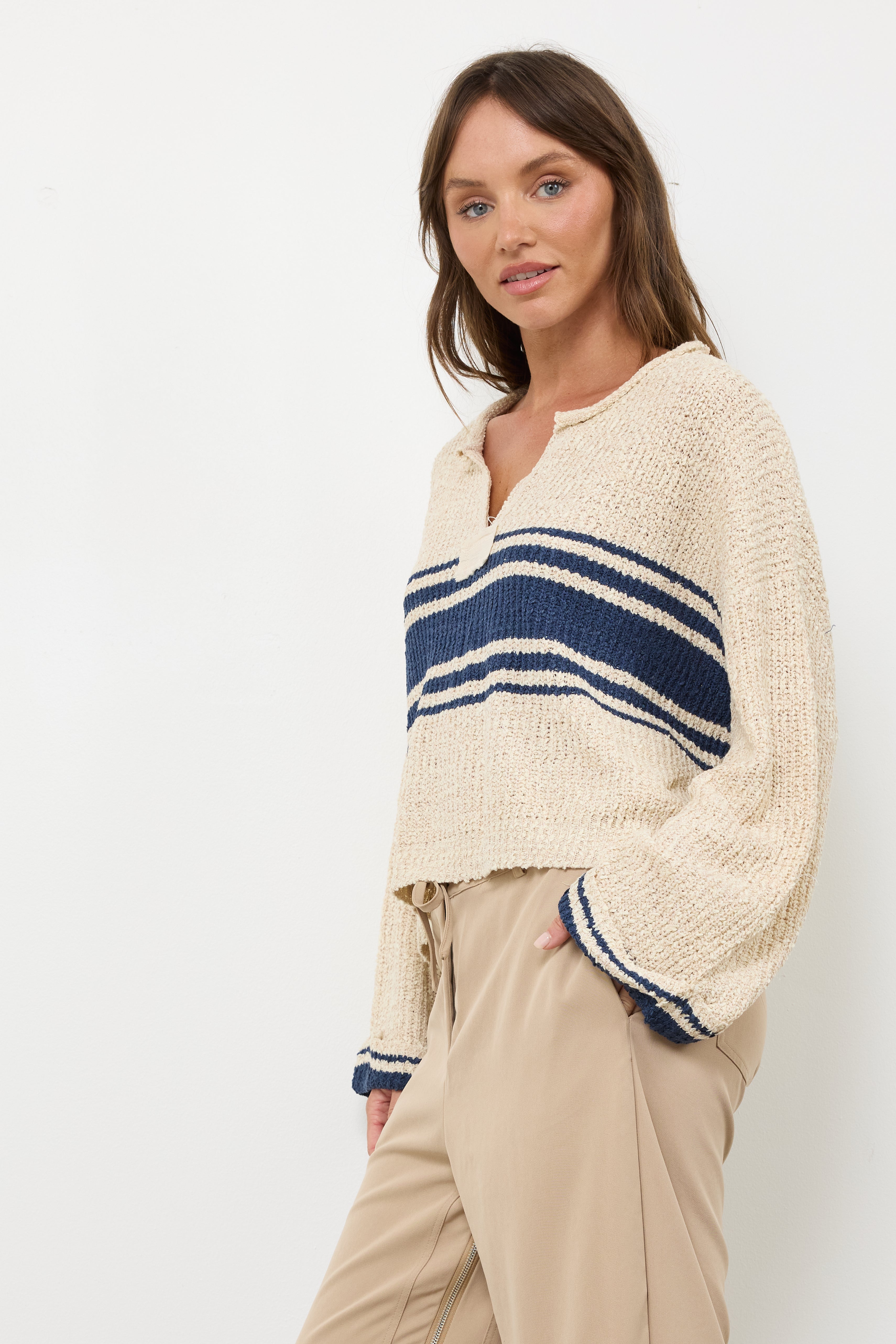 Rugby Girl Navy Knit Top
