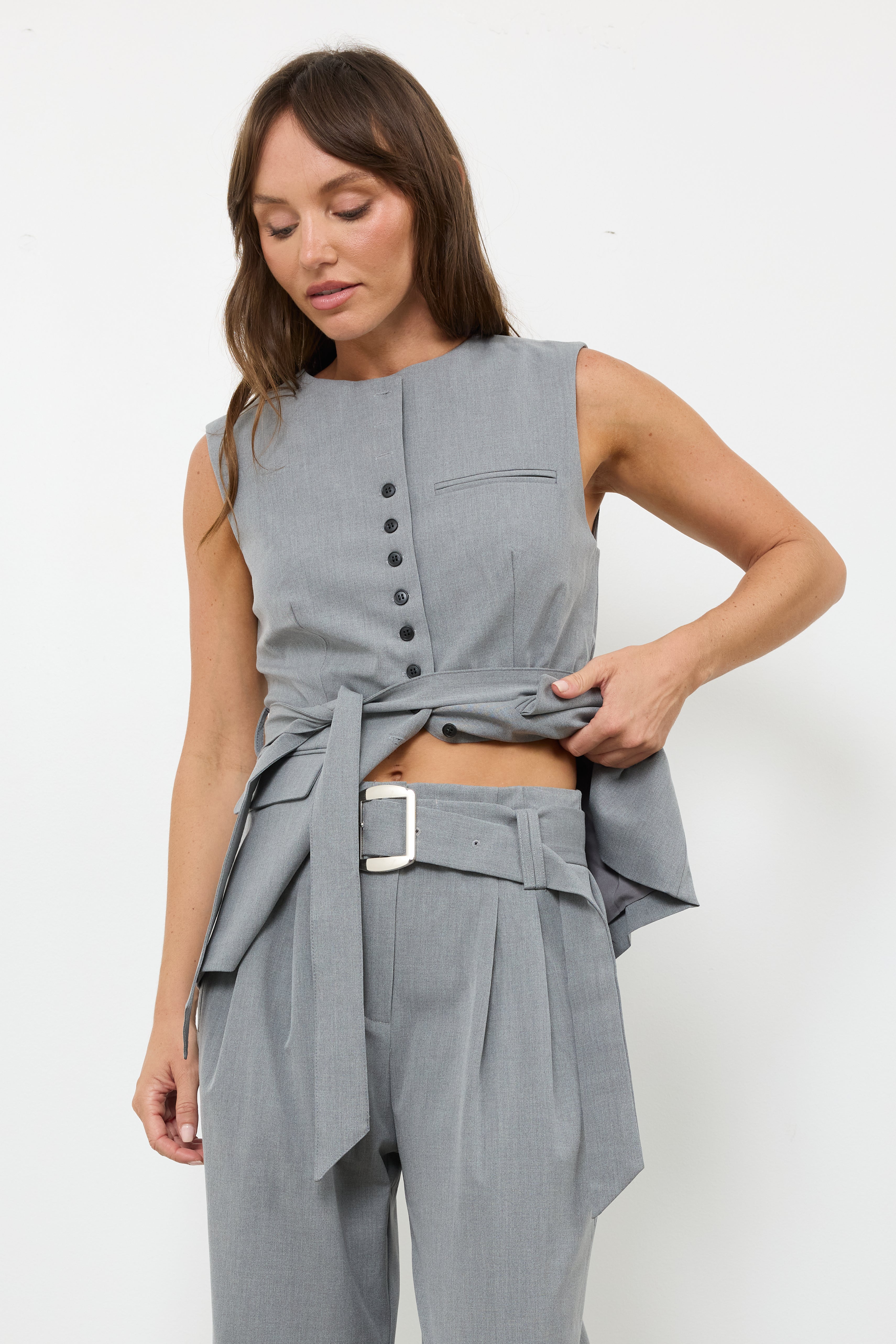 Jury Duty Grey Vest Top