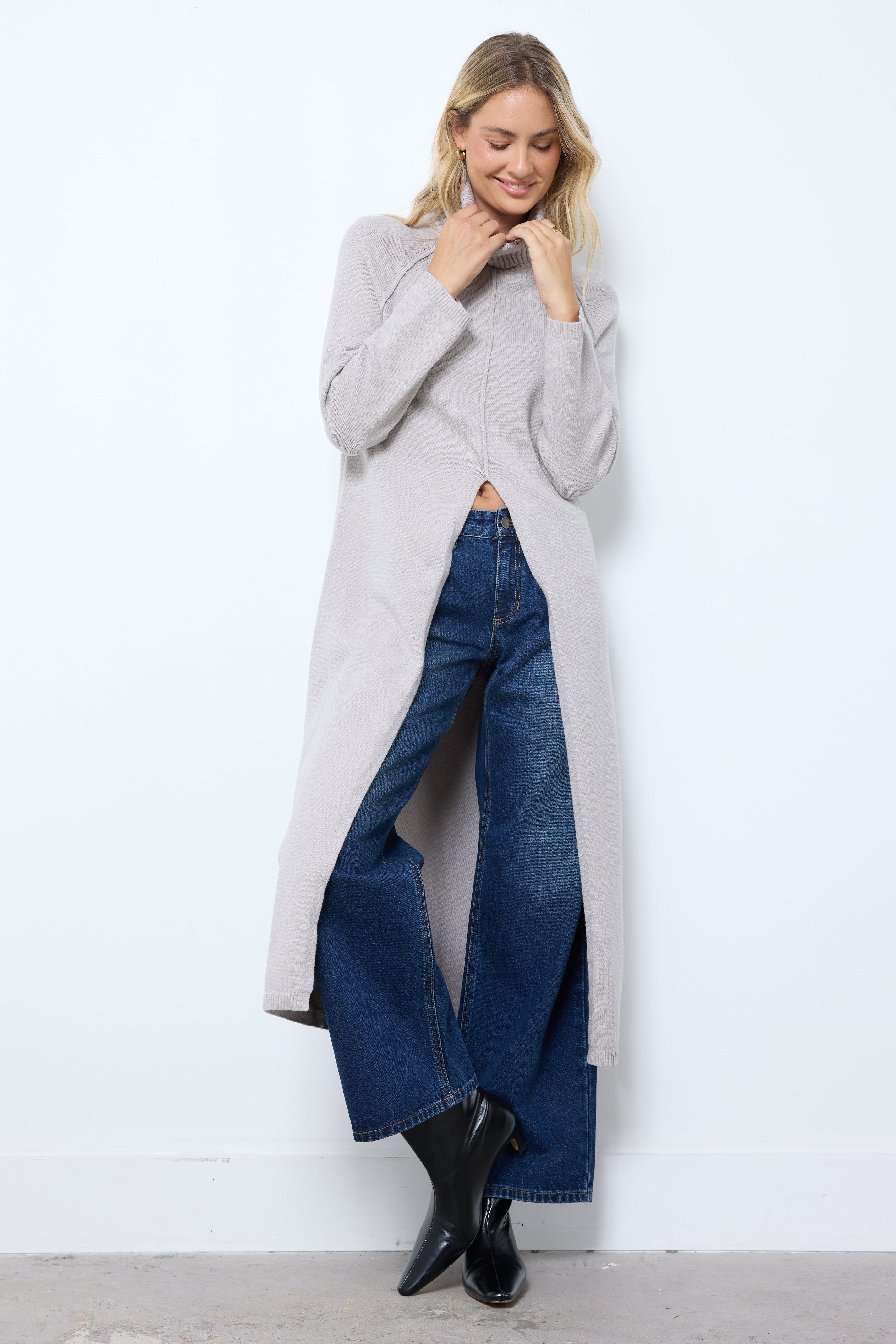 Going Far Mushroom Knit Top