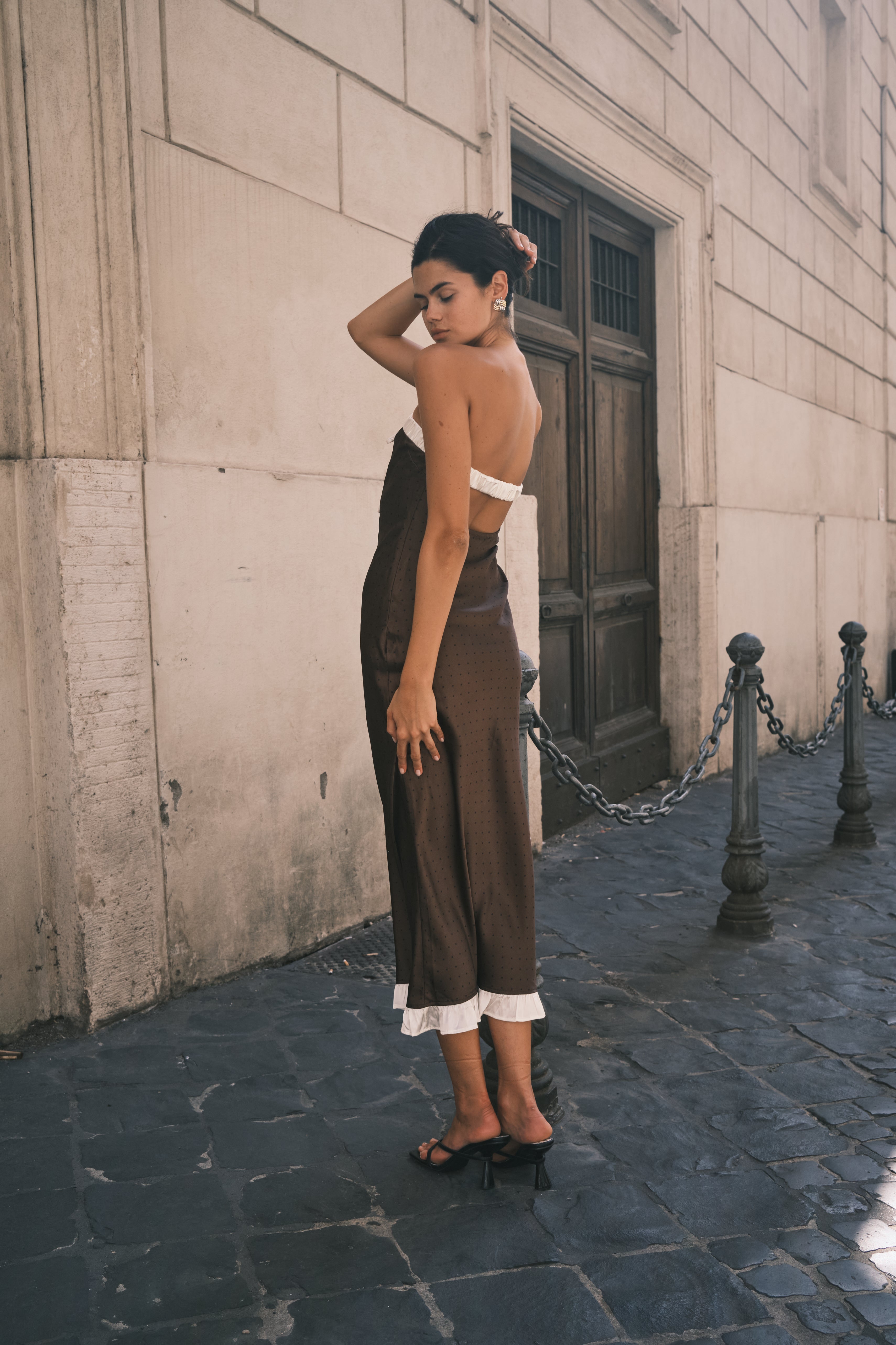 Excellence Dark Brown/Cream Dress