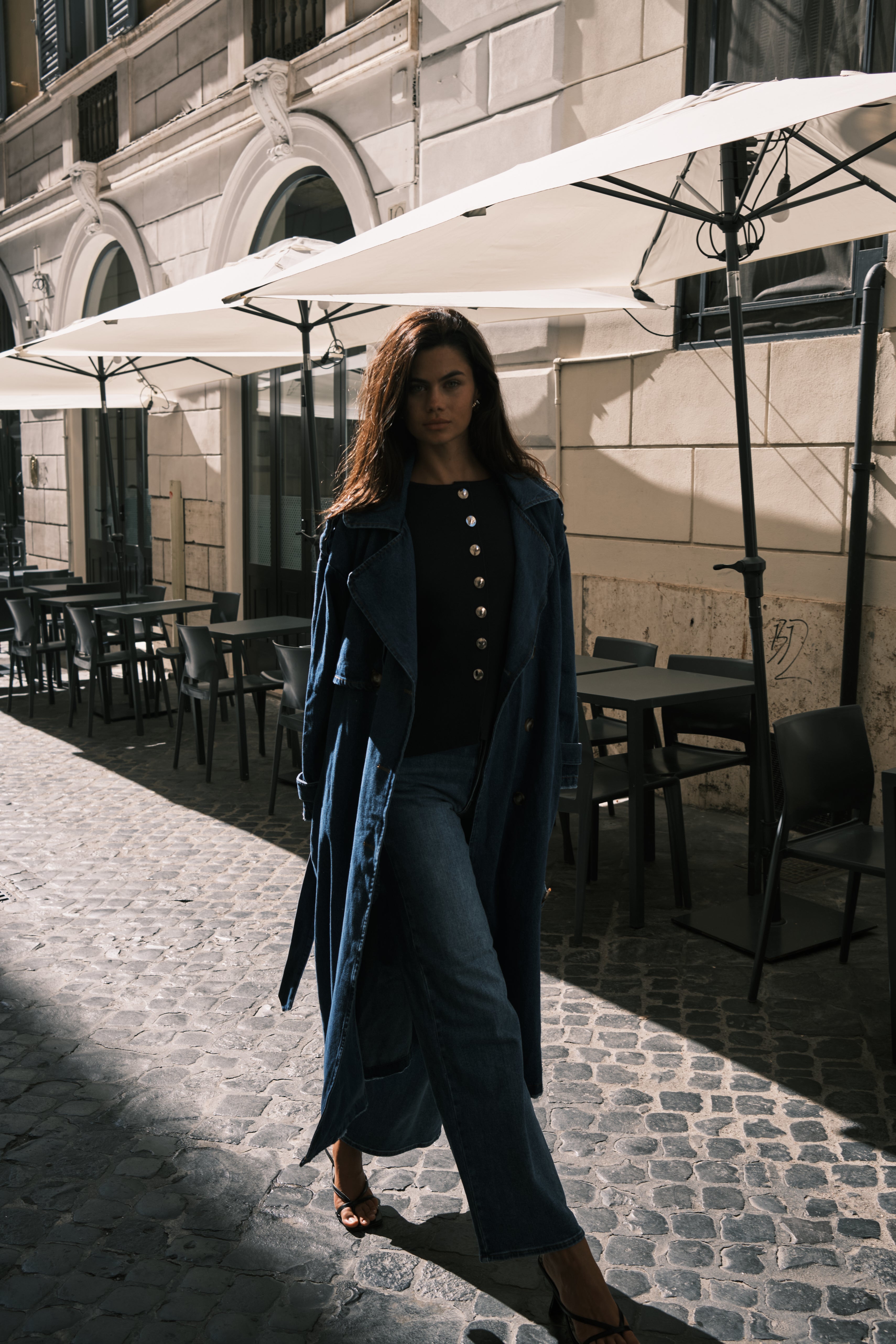 No Rain Blue Denim Trench