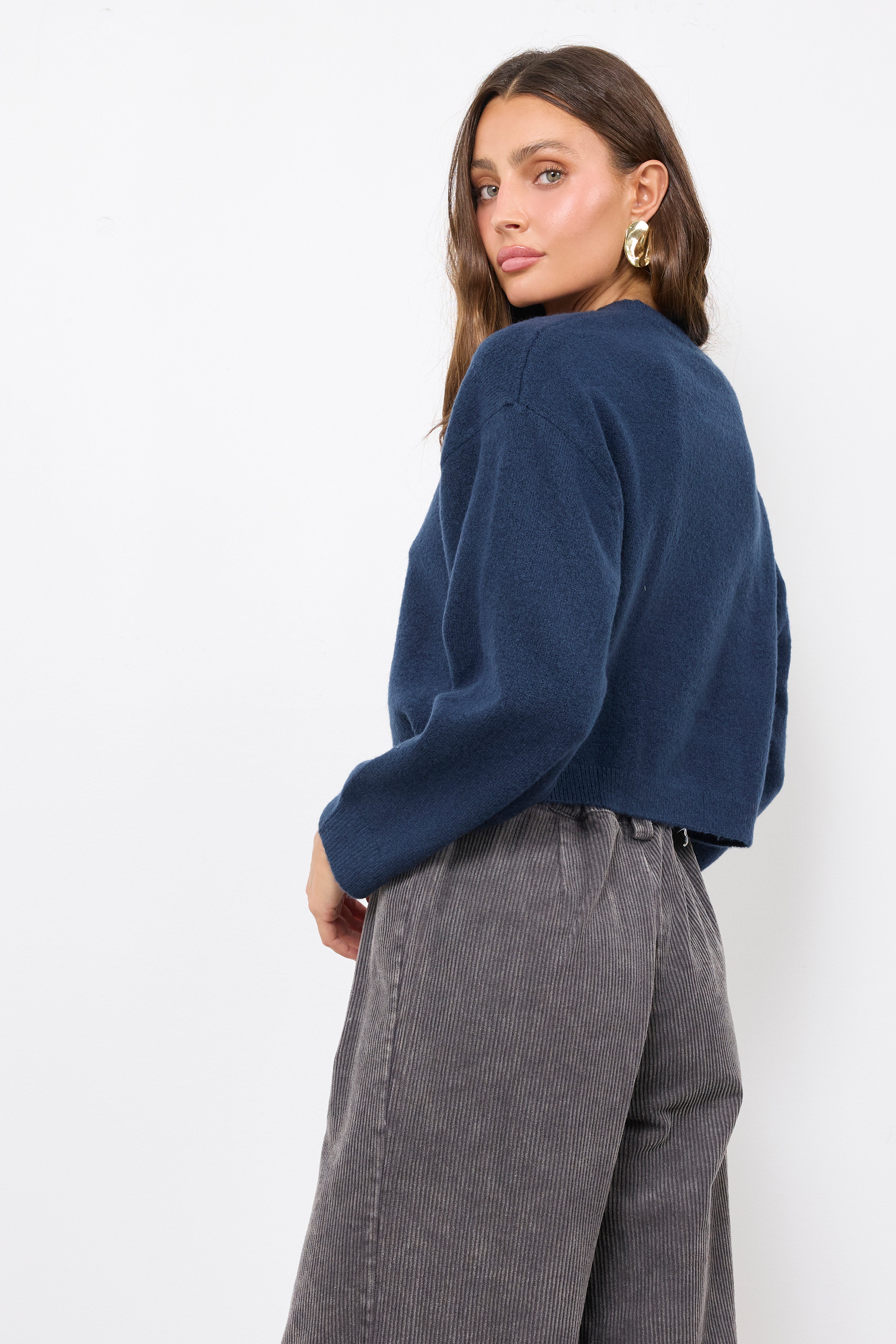 Ashlee Navy Knit Top