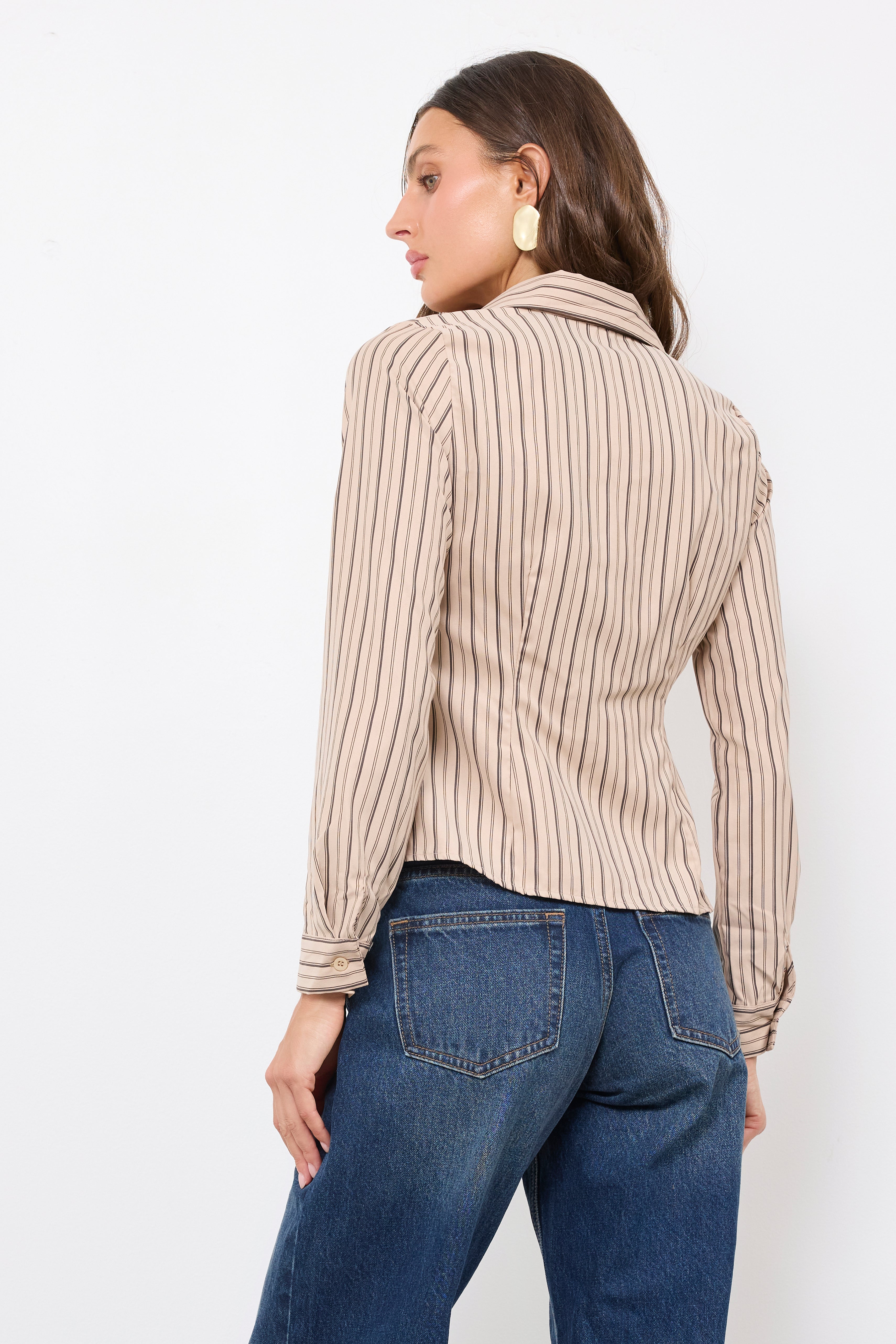 Don't Leave Me Tongue Tied Taupe Top