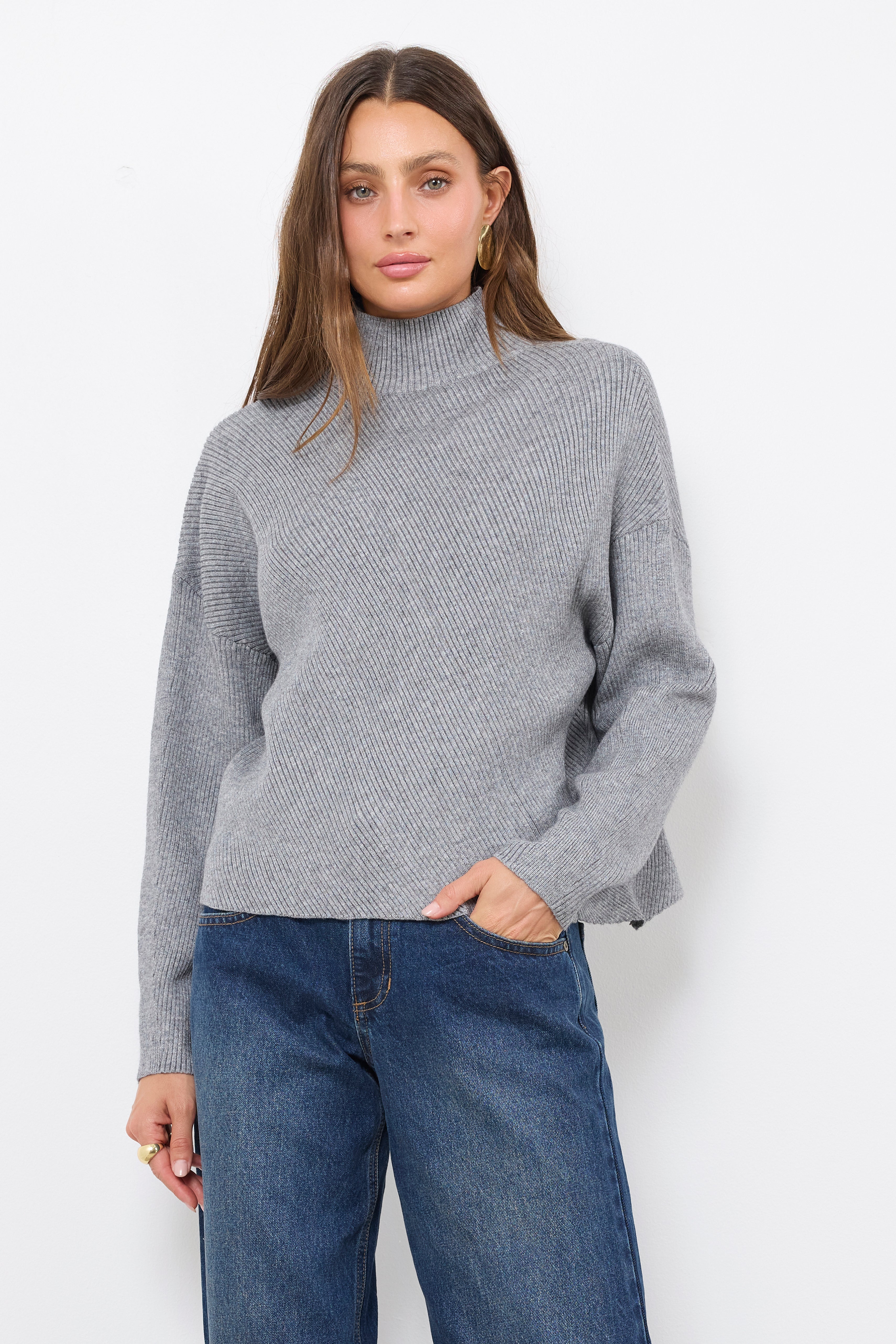 Not Quite Yet Heather Gray Knit Top